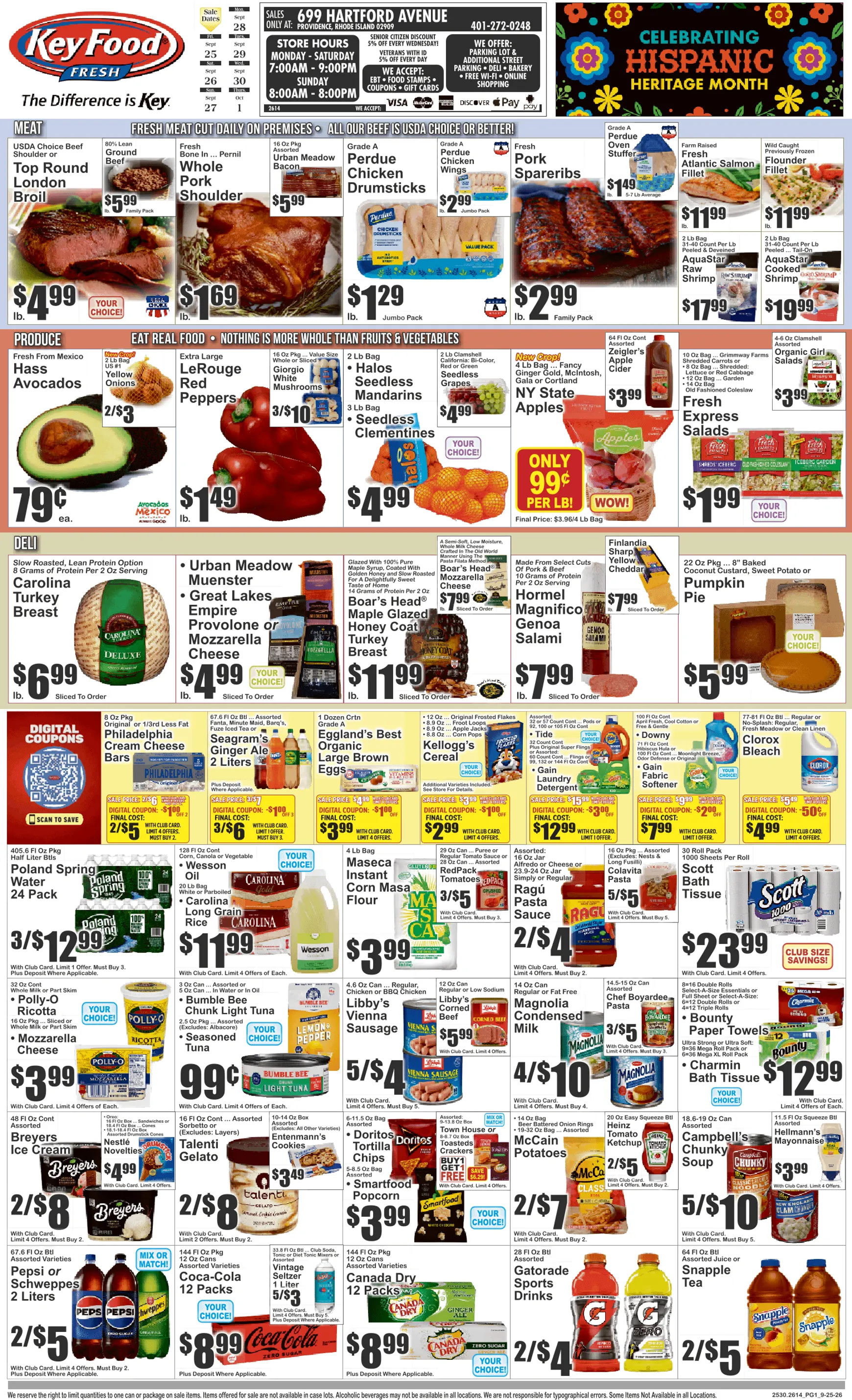 Current Key Food - Hartford Avenue leaflet valid from Friday 09/25/2026 to Thursday 10/01/2026