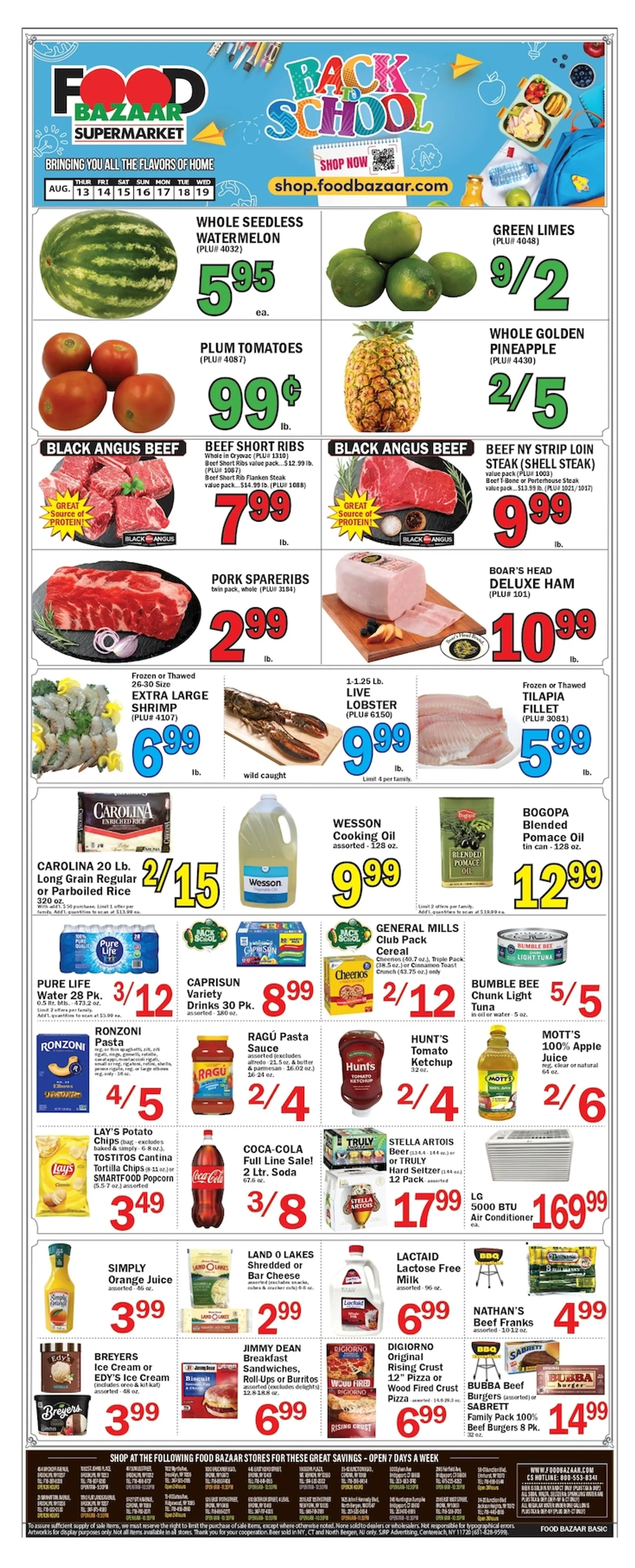 Weekly promotion Current Food Bazaar leaflet valid from Thursday 08/13/2026 to Wednesday 08/19/2026 spanning from August 13 to August 19 2026 - Page 1 for Catalogue 365