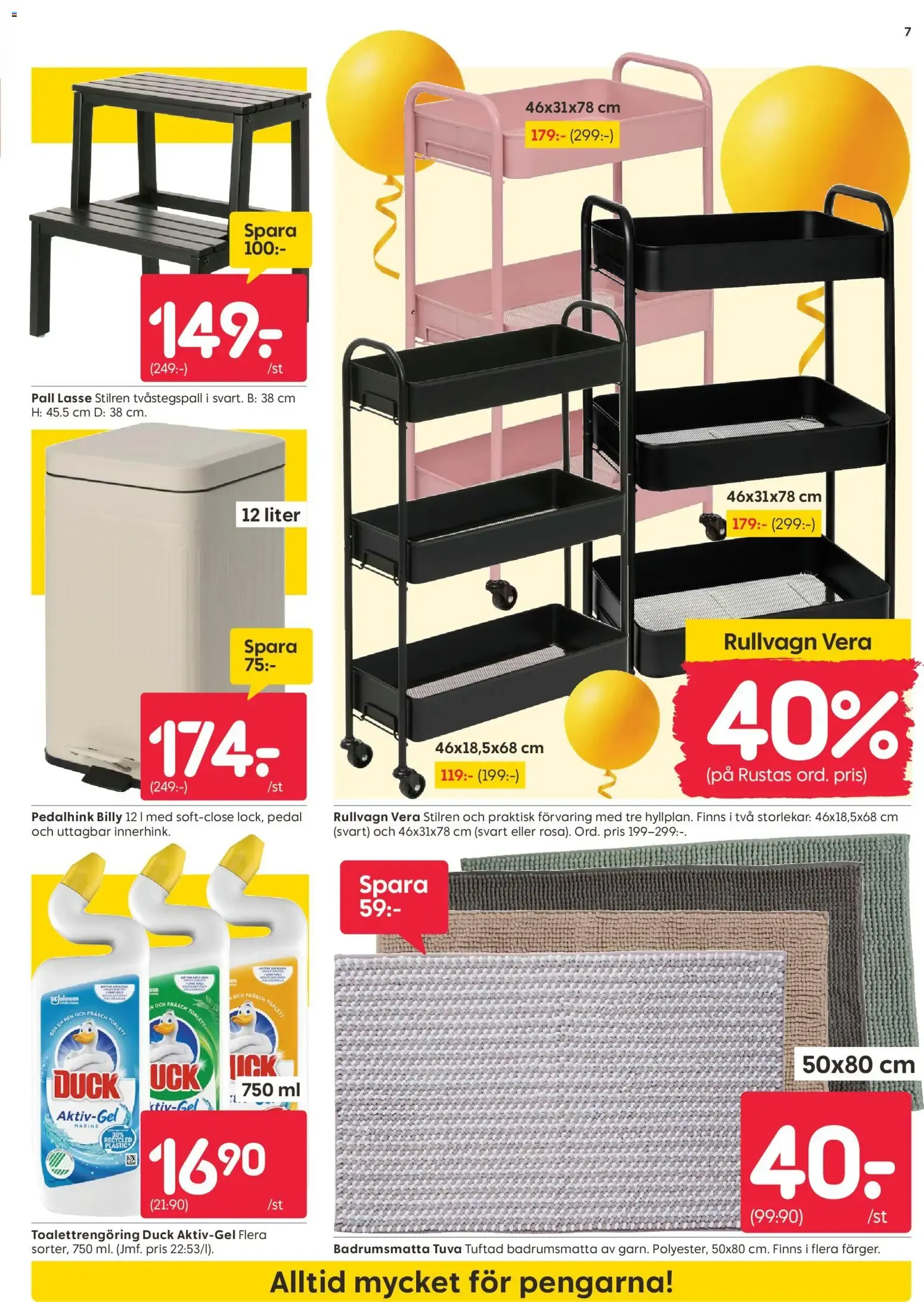 Rusta erbjudanden från 17/08/2026 - 23/08/2026 > Reklamblad nuvarande rabatter från 17 augusti till 23 augusti 2026 - Reklamblad sidor 7