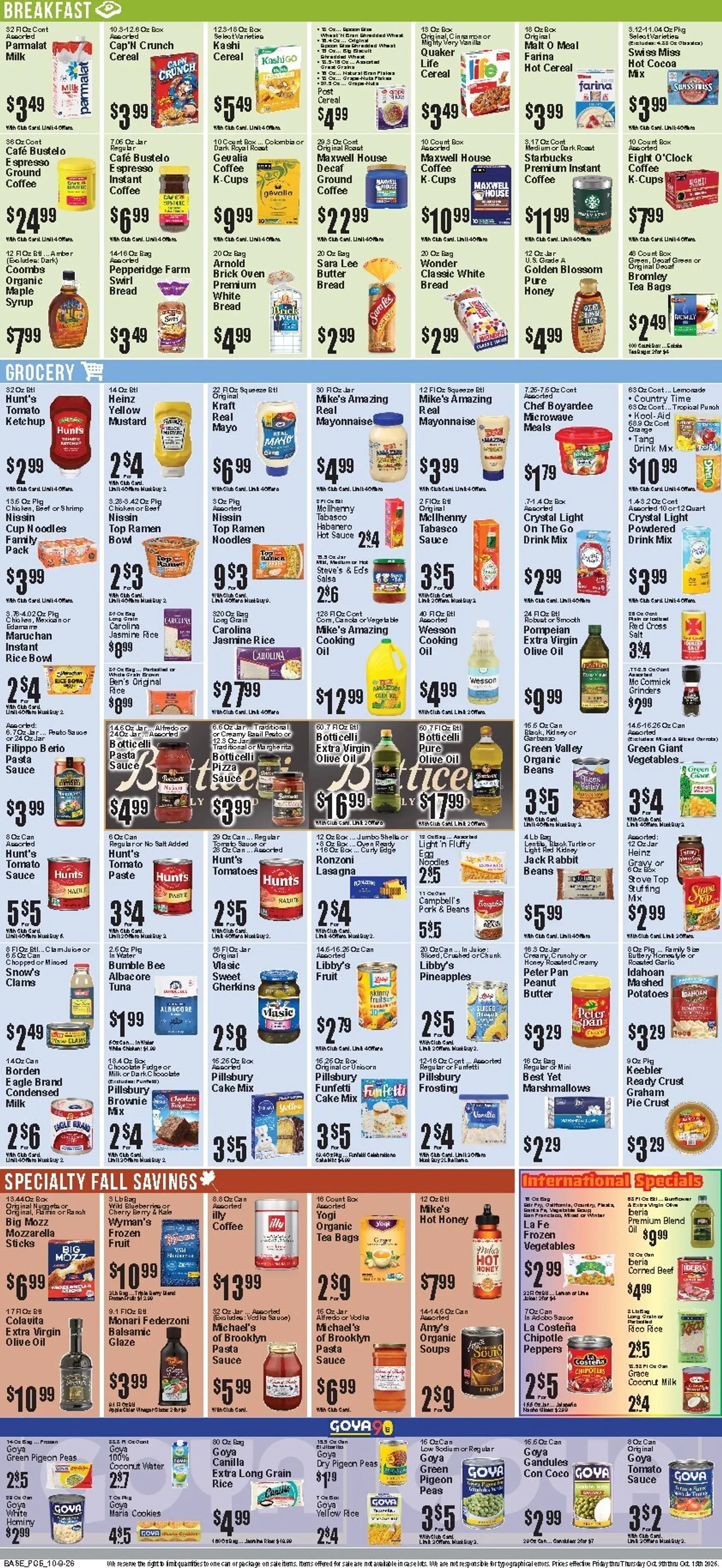 Weekly ad Current Food Universe leaflet valid from Friday 10/09/2026 to Thursday 10/15/2026 from October 9 to October 15 2026 - Page 6