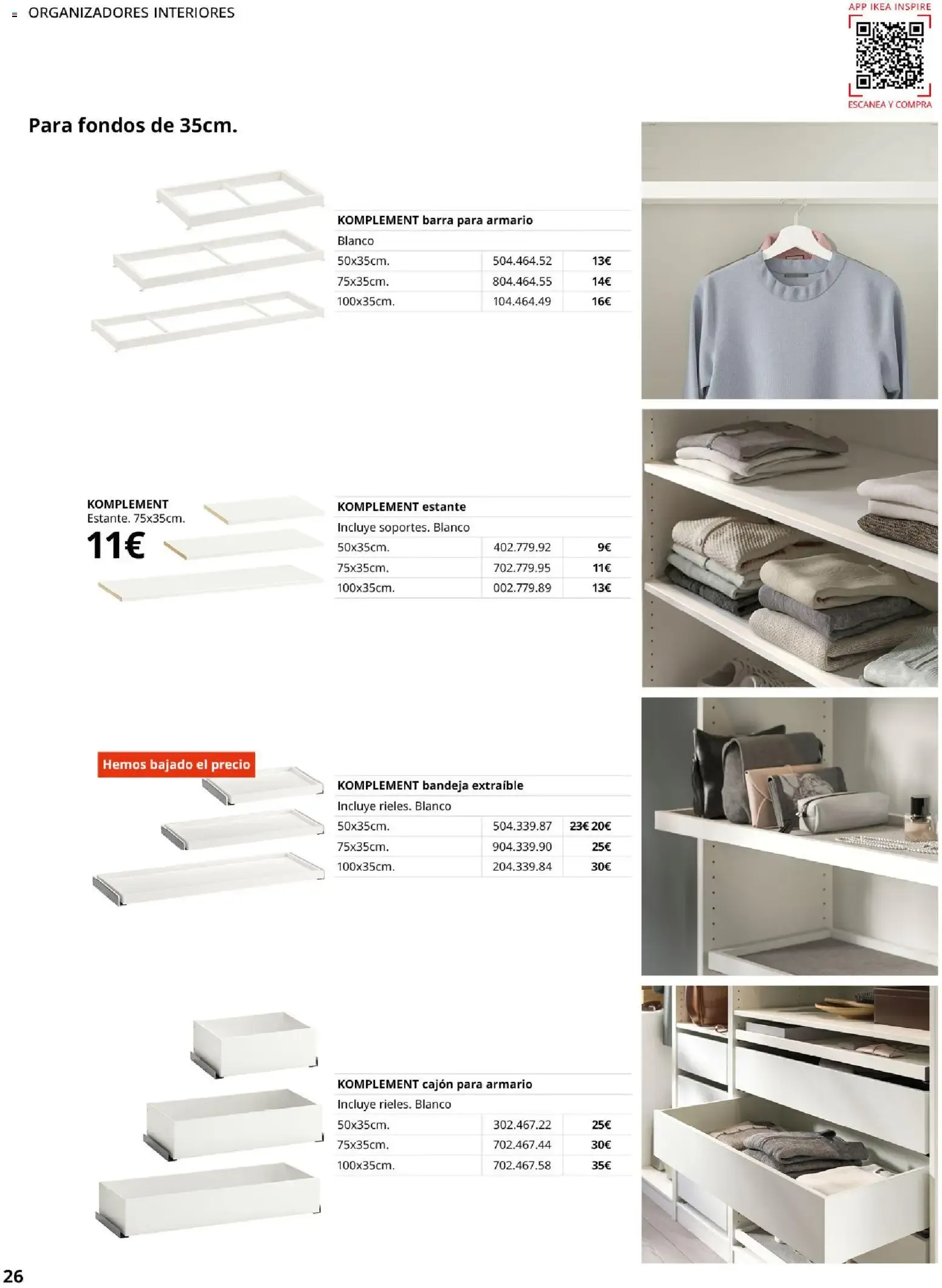 Catálogo de Guía de compra PAX y KOMPLEMENT - Sistema de armarios IKEA 1 de septiembre al 31 de enero 2027 - Página 26
