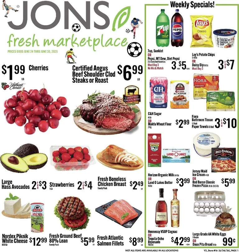 Weekly ad Current Jons leaflet valid from Wednesday 06/24/2026 to Tuesday 06/30/2026 from June 24 to June 30 2028 - Page 1
