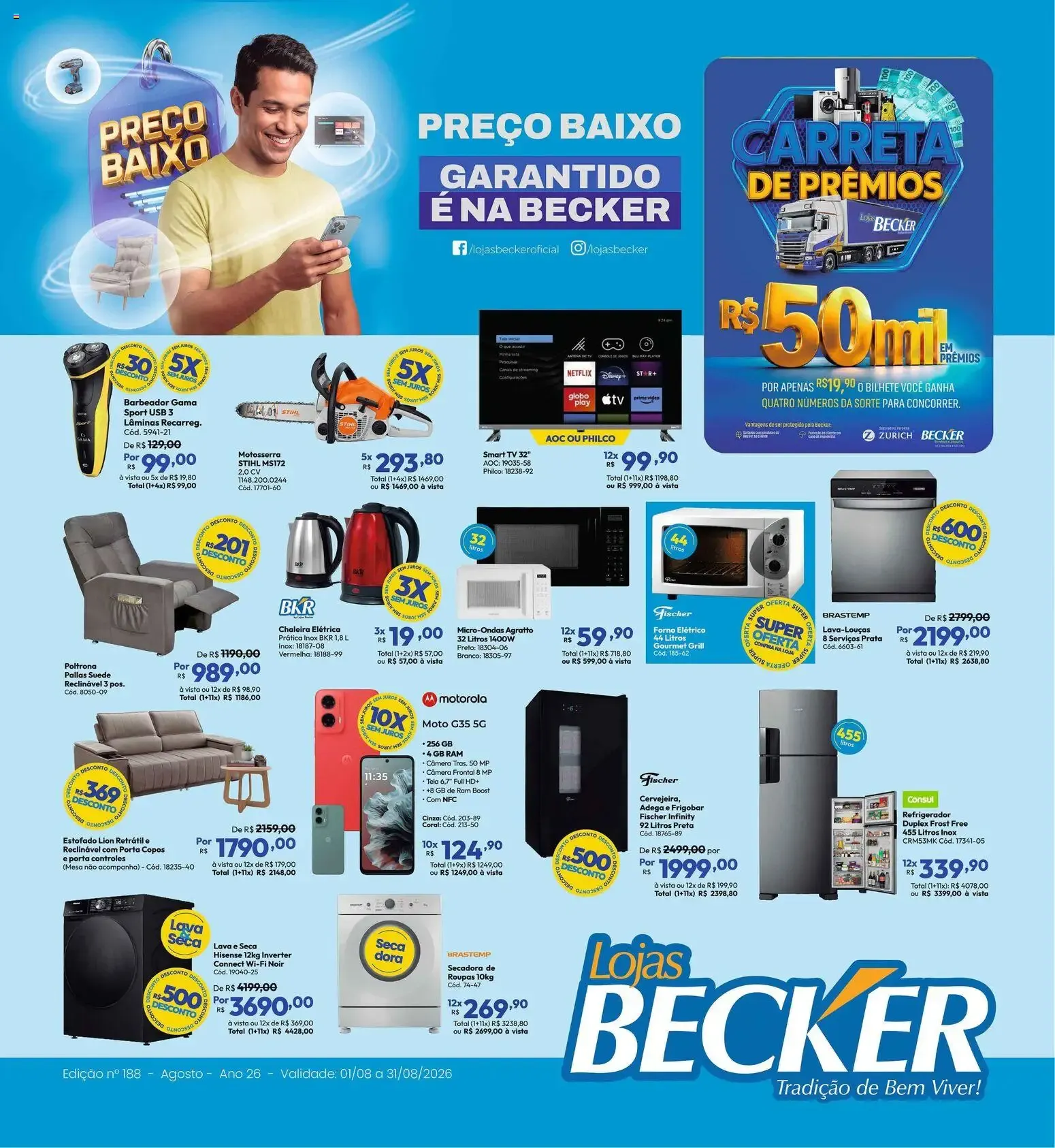 Lojas Becker ofertas Agosto de 01/08/2026 | Promoções Online