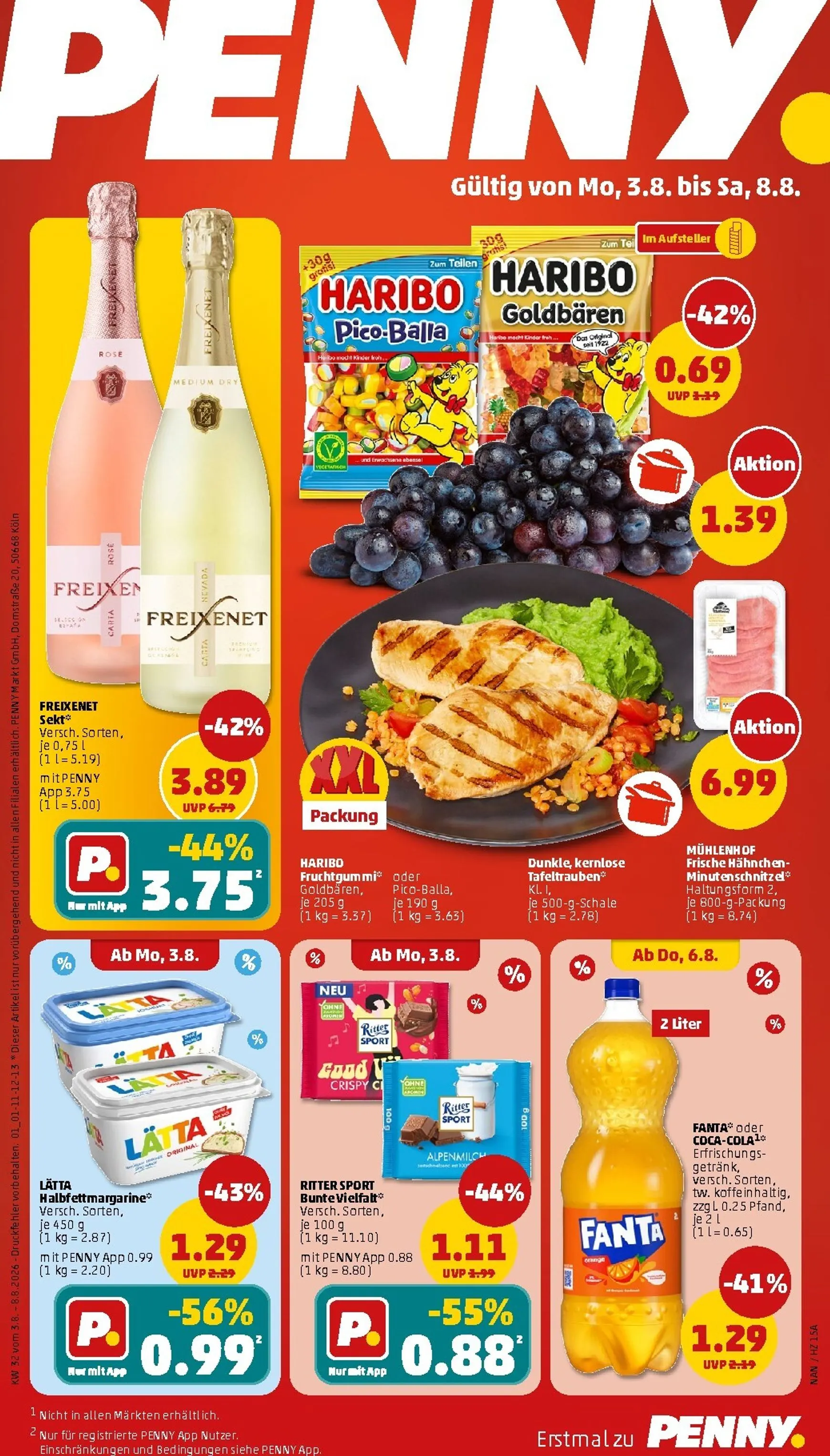 PENNY Prospekt nächste Woche – von Montag 03.08.2026 bis Samstag 08.08.2026 von 3. August bis 8. August 2026 - Prospekt seite 1