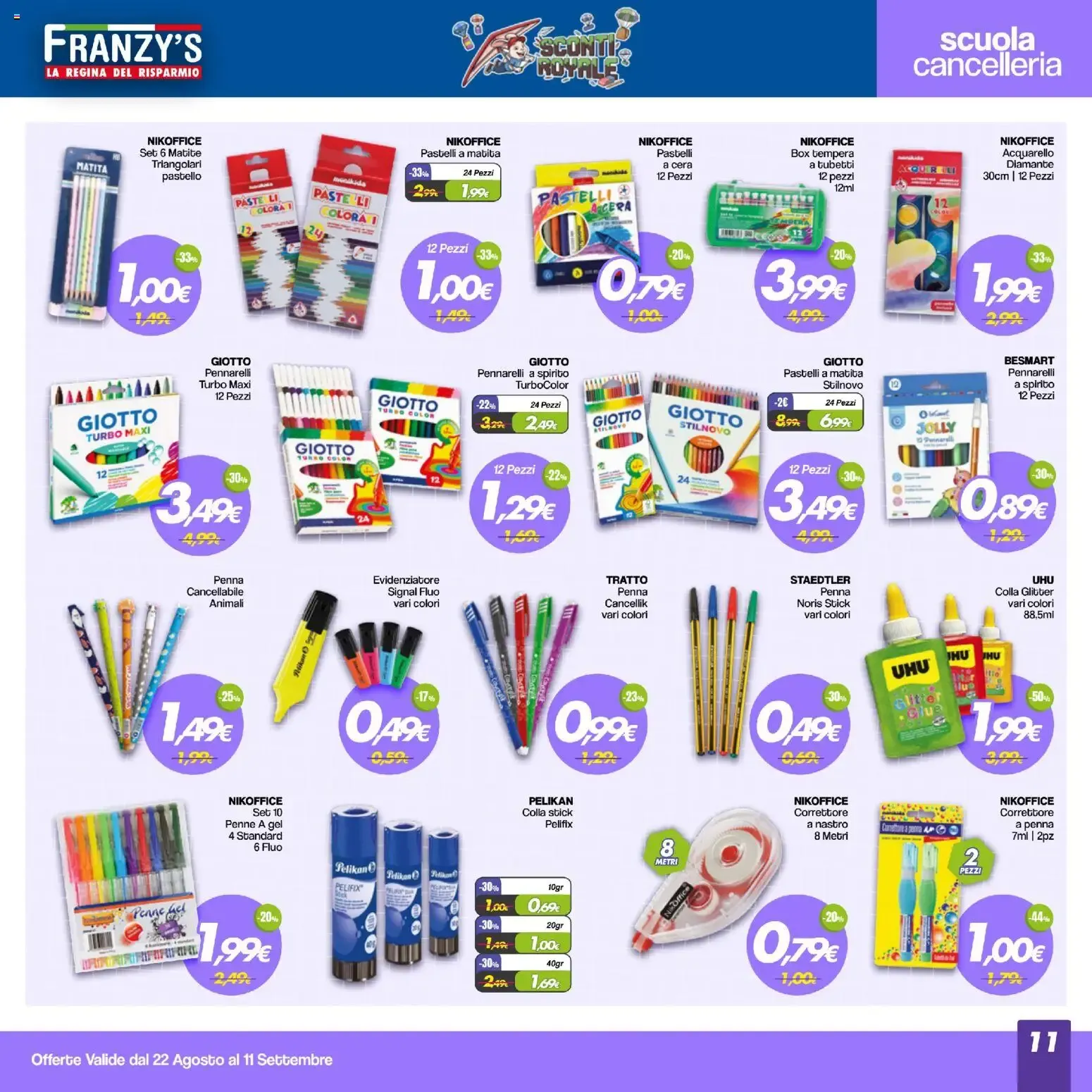 Franzy's Sconti Royale - La Regina del Risparmio da 22 agosto a 11 settembre di 2026 - Pagina del volantino 11