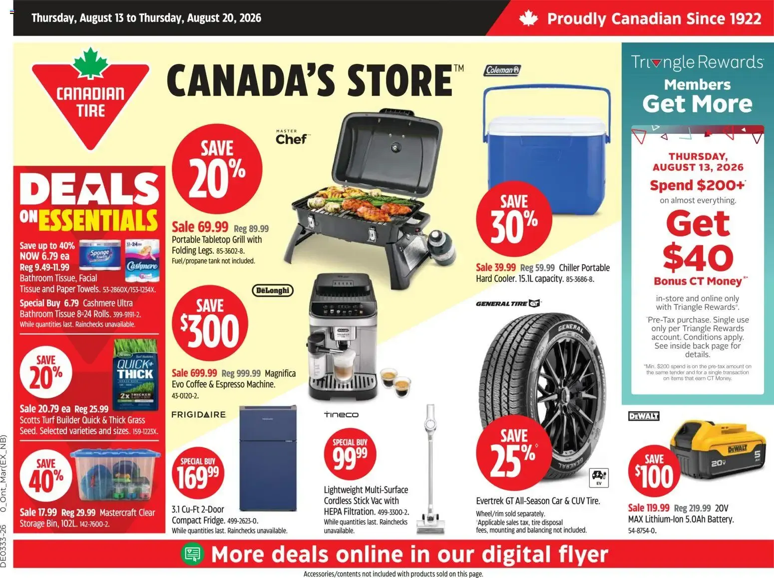 Canadian Tire - Canada's Store - Deals on Essentials from August 13 to August 20 2026 - flyer page 1