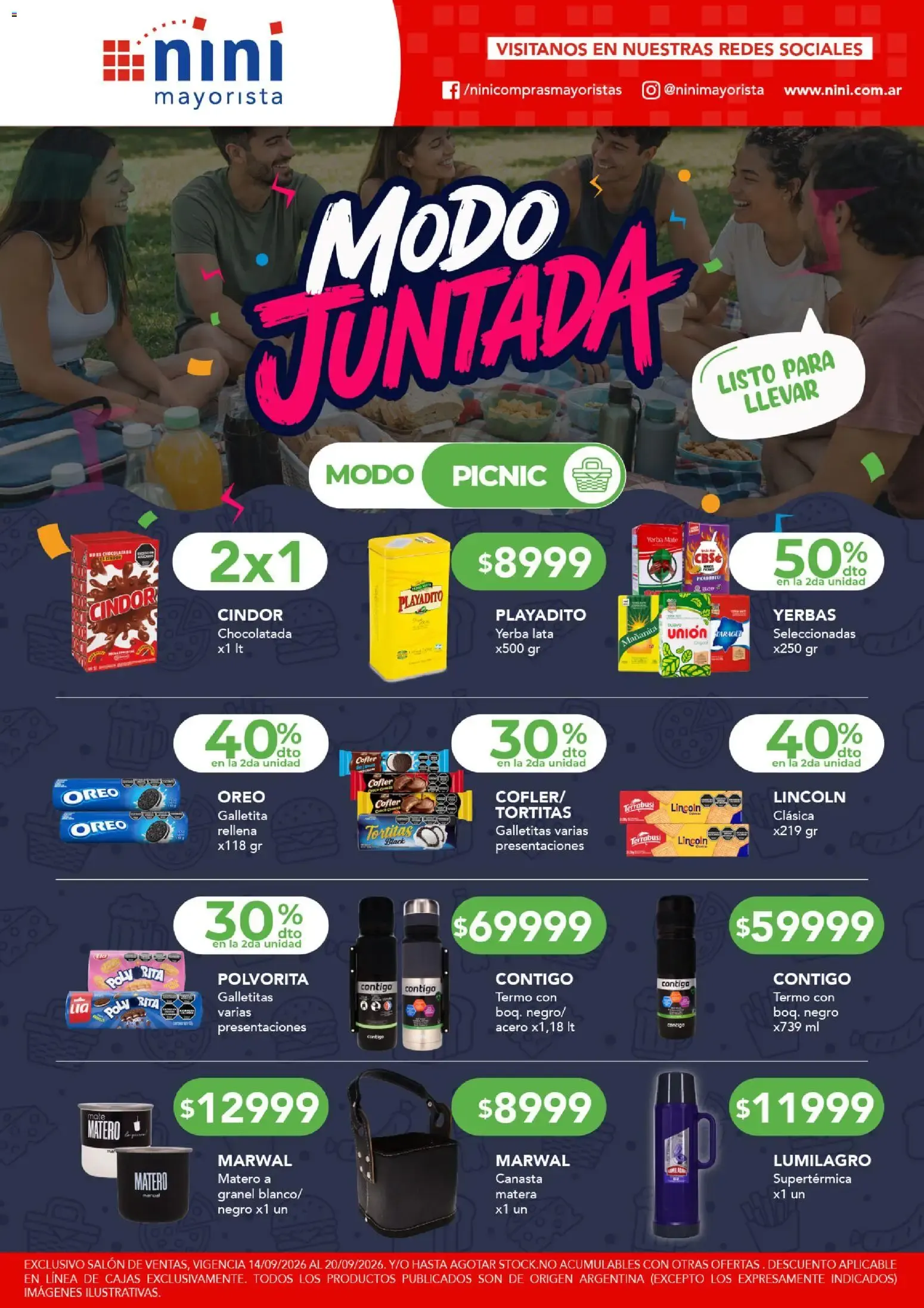 Ofertas de NINI Mayorista - Modo Juntada del 14/09/2026 - 20/09/2026 14 de septiembre al 20 de septiembre 2026 - Página 1 del catálogo