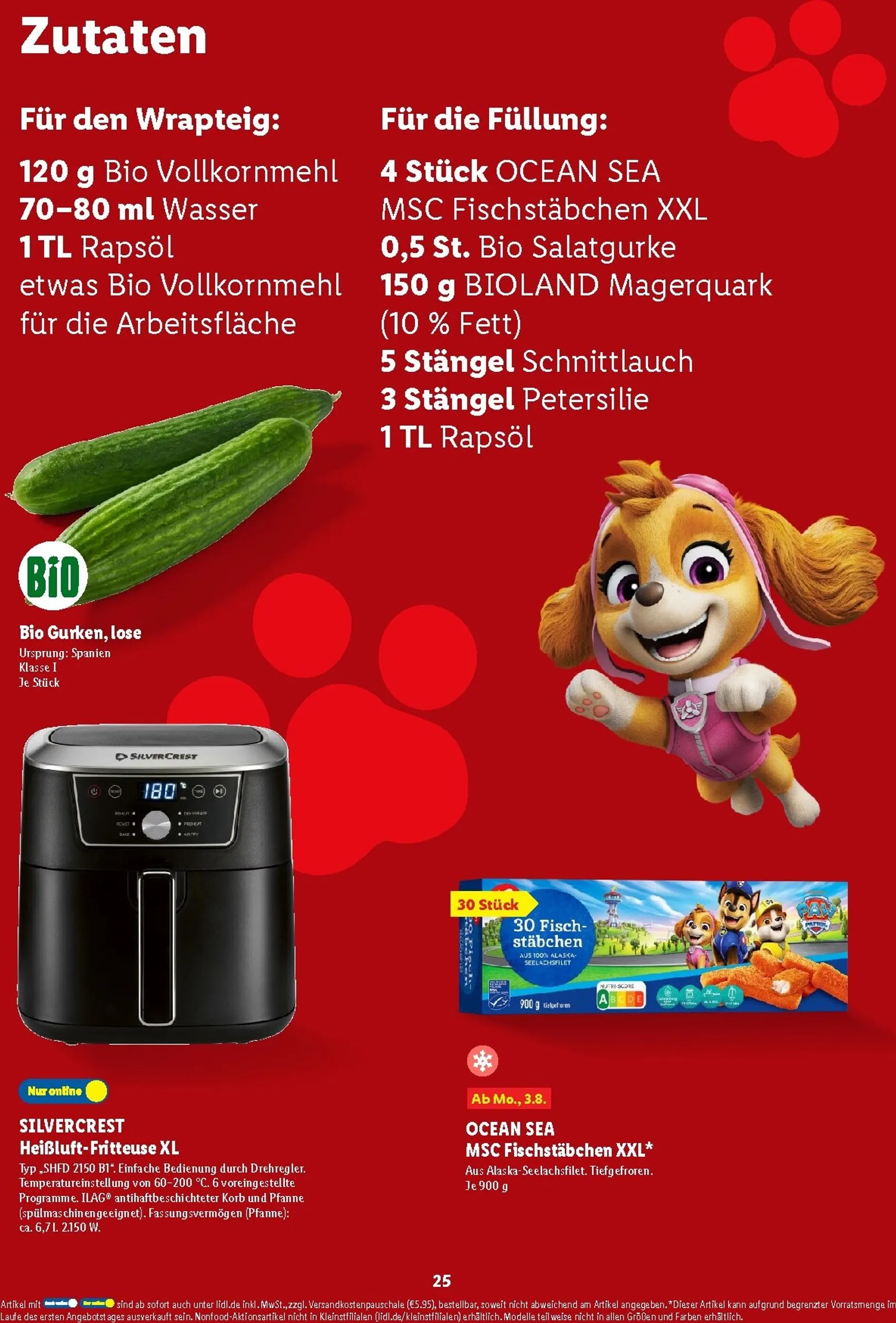 Lidl - Paw Patrol Rezeptheft Prospekt – von Montag 20.07.2026 bis Sonntag 23.08.2026 von 20. Juli bis 23. August 2026 - Prospekt seite 25