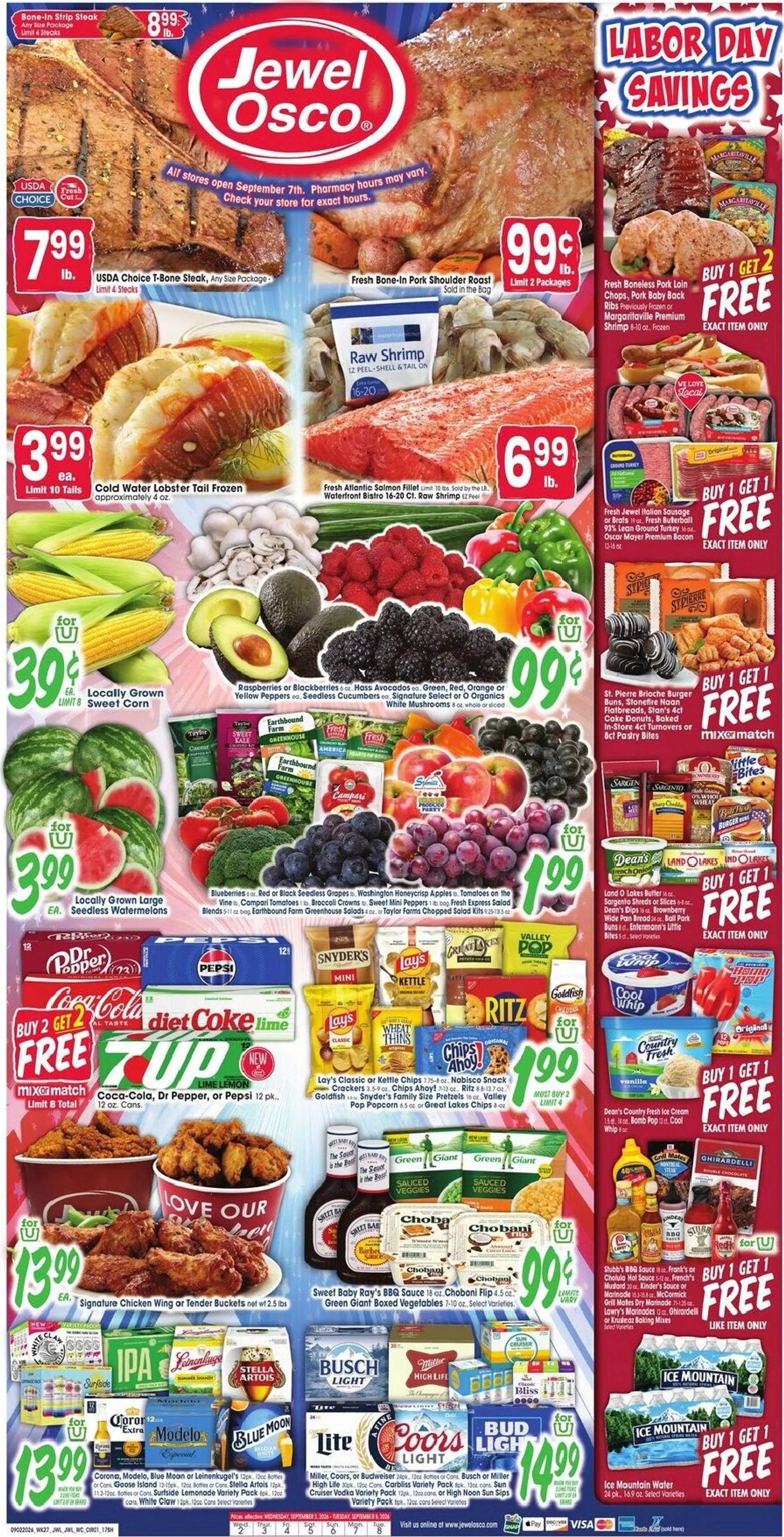 Current Jewel-Osco leaflet valid from Wednesday 09/02/2026 to Tuesday 09/08/2026