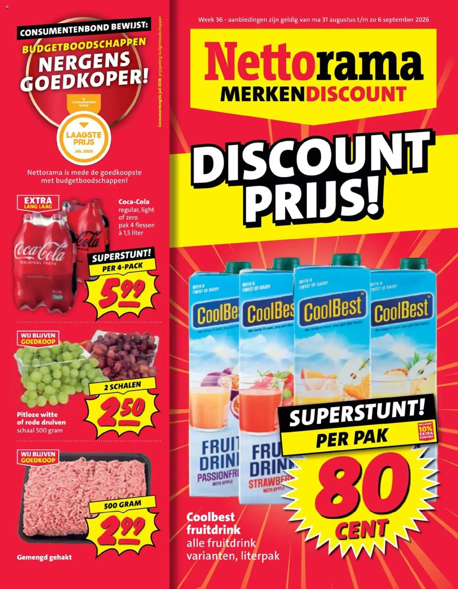 Nettorama Merkendiscount - Discount Prijs! van 31 augustus tot 6 september 2026 - Folder pagina 1