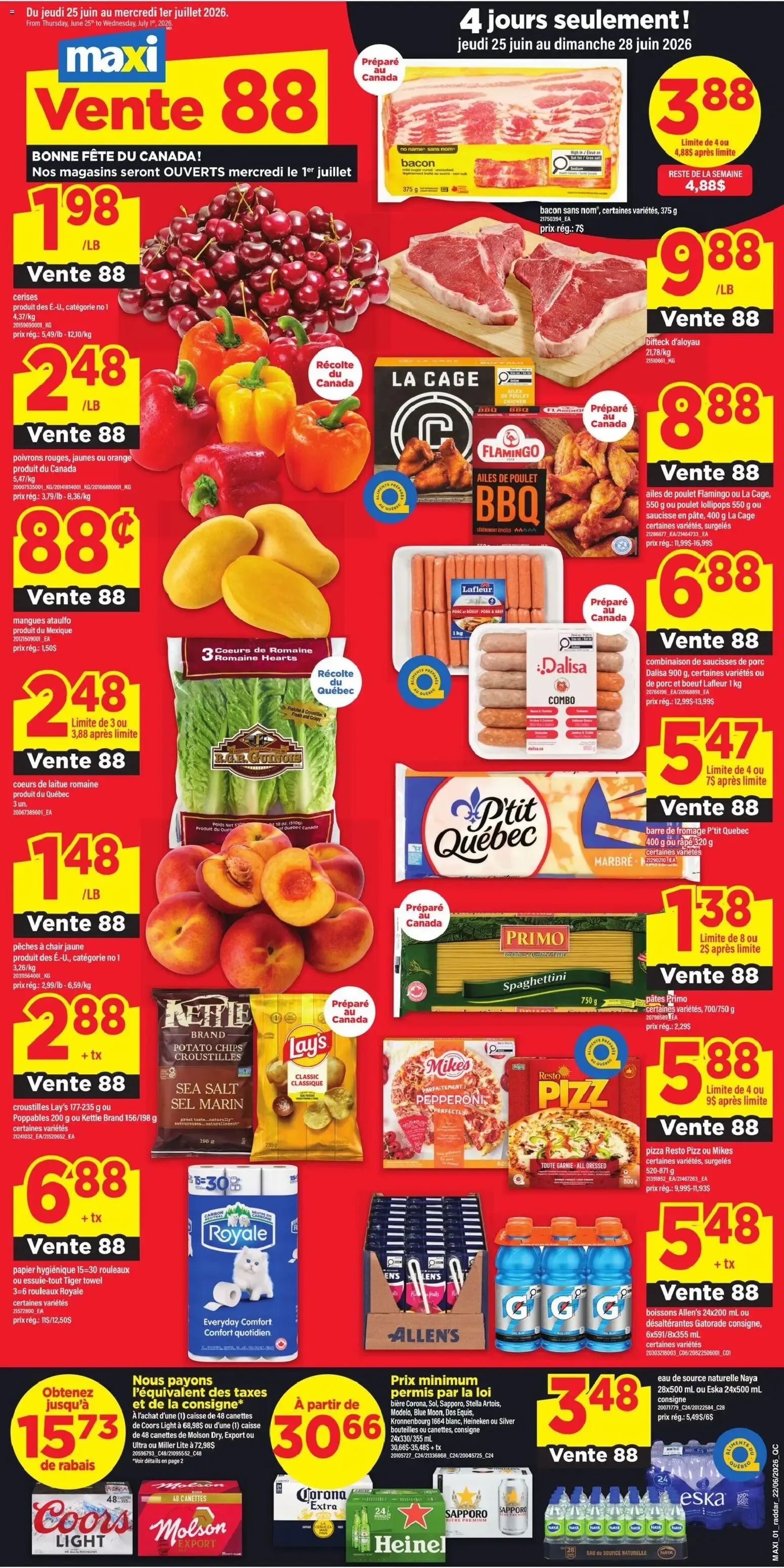 Maxi weekly flyer / circulaire from Jun 25, 2026 > weekly specials & deals from June 25 to July 1 2026 - flyer page 1