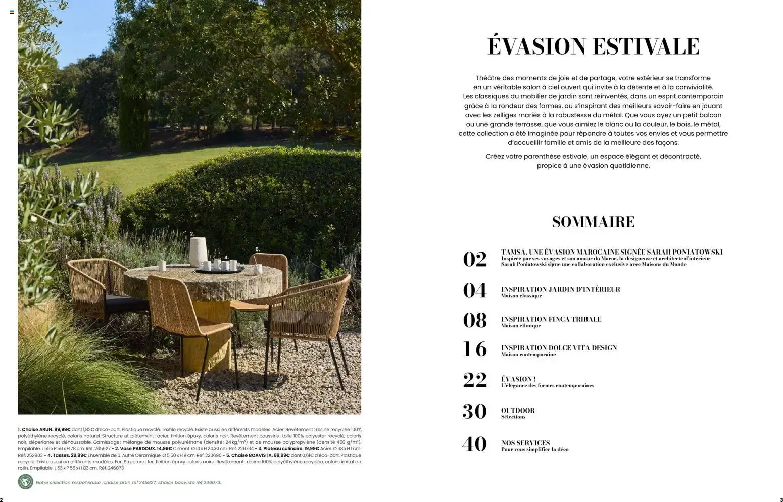 Maisons du Monde Évasion Estivale Collection Outdoor 2026 du 2 septembre au 31 décembre 2026 - Catalogue page 2