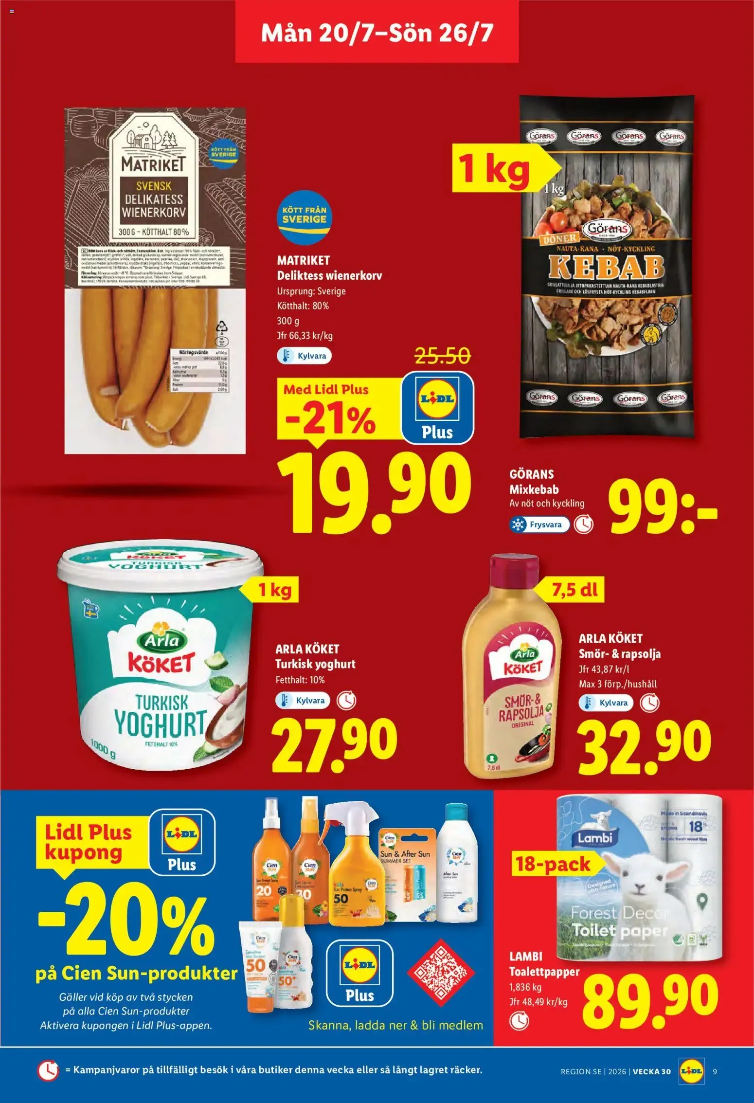 Lidl erbjudanden från 20/07/2026 - 26/07/2026 > Reklamblad nuvarande rabatter från 20 juli till 26 juli 2026 - Reklamblad sidor 9