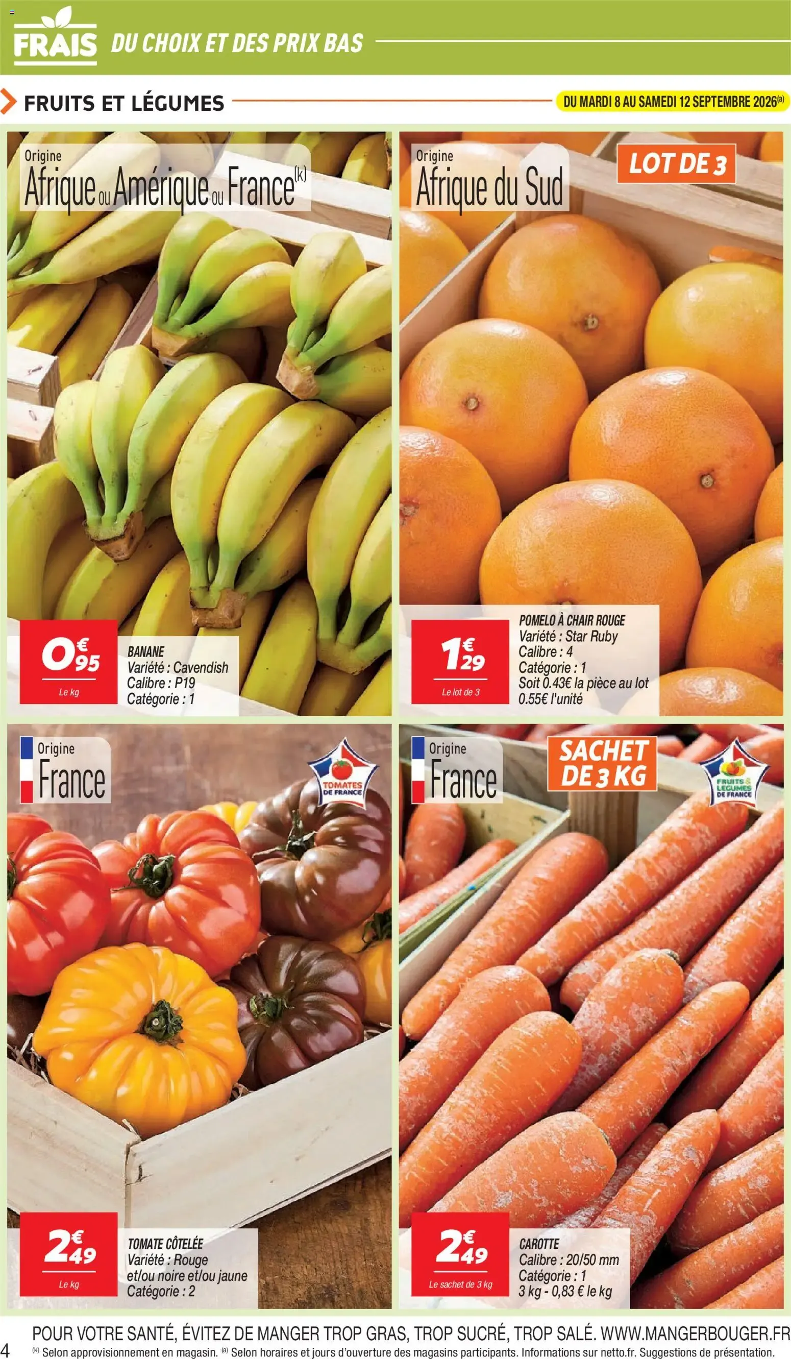 Netto rendez-vous prix bas à partir du 08/09/2026 - promo en ligne du 8 septembre au 14 septembre 2026 - Catalogue page 4