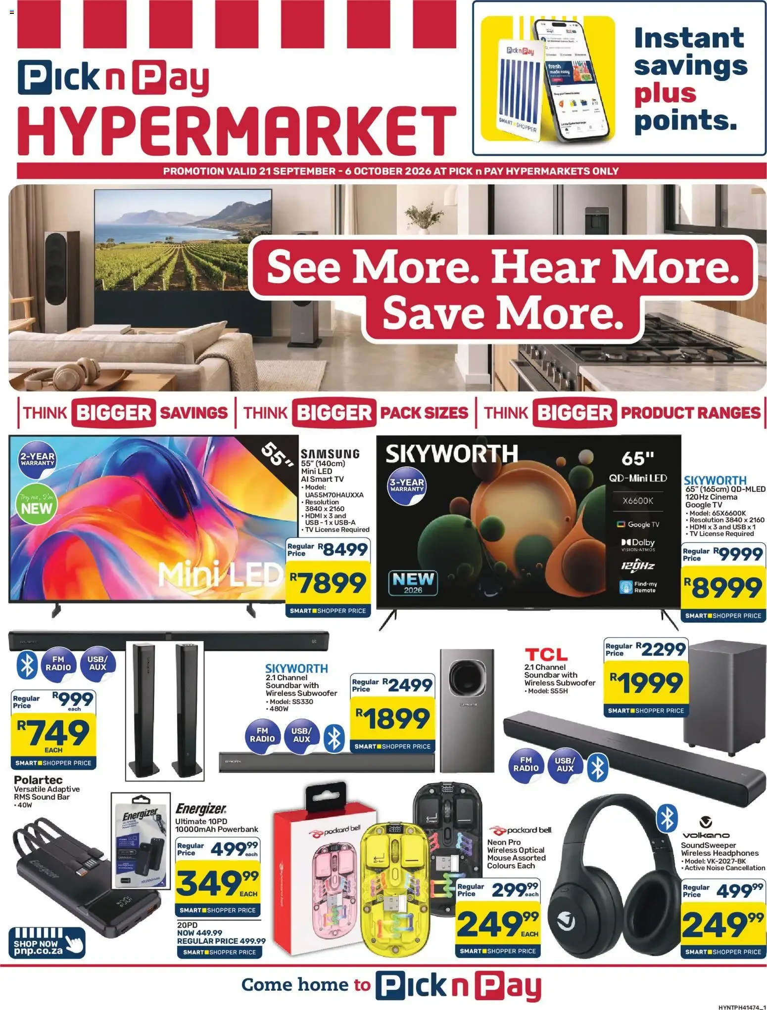 Pick n Pay Hypermarket Audio & Multimedia Specials (21/09/2026 - 06/10/2026) Online from 21 September to 6 October 2026 - Catalogue Page 1