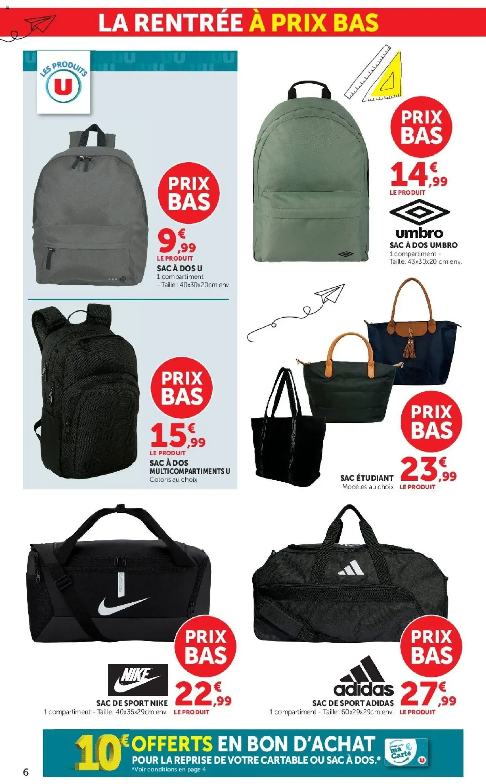 Hyper U - La rentrée à prix bas à partir du 15/07/2026 - promo en ligne du 15 juillet au 9 août 2026 - Catalogue page 6