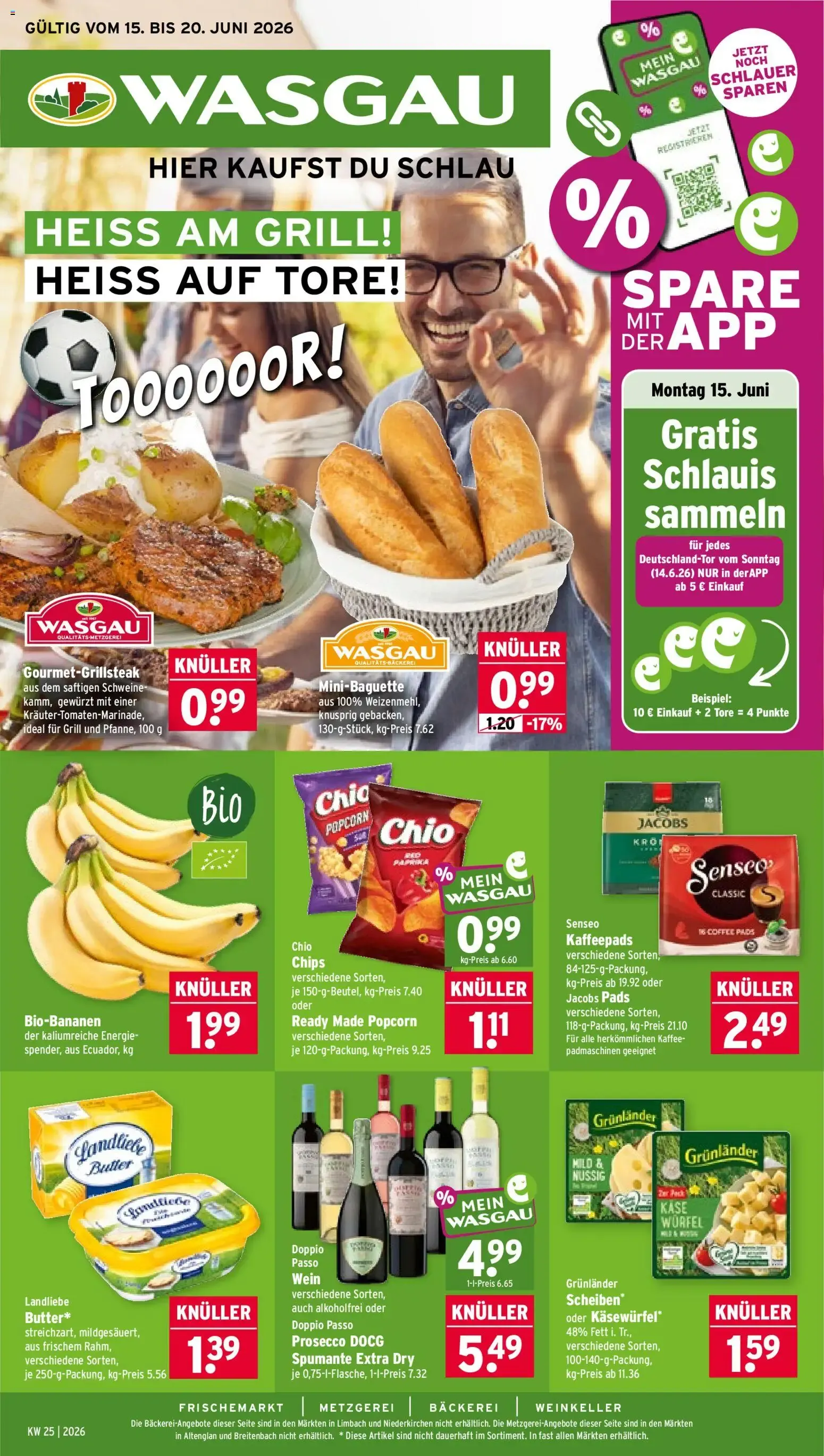 Wasgau Prospekt (ab 15.06.2026) zum Blättern von 15. Juni bis 20. Juni 2026 - Prospekt seite 1