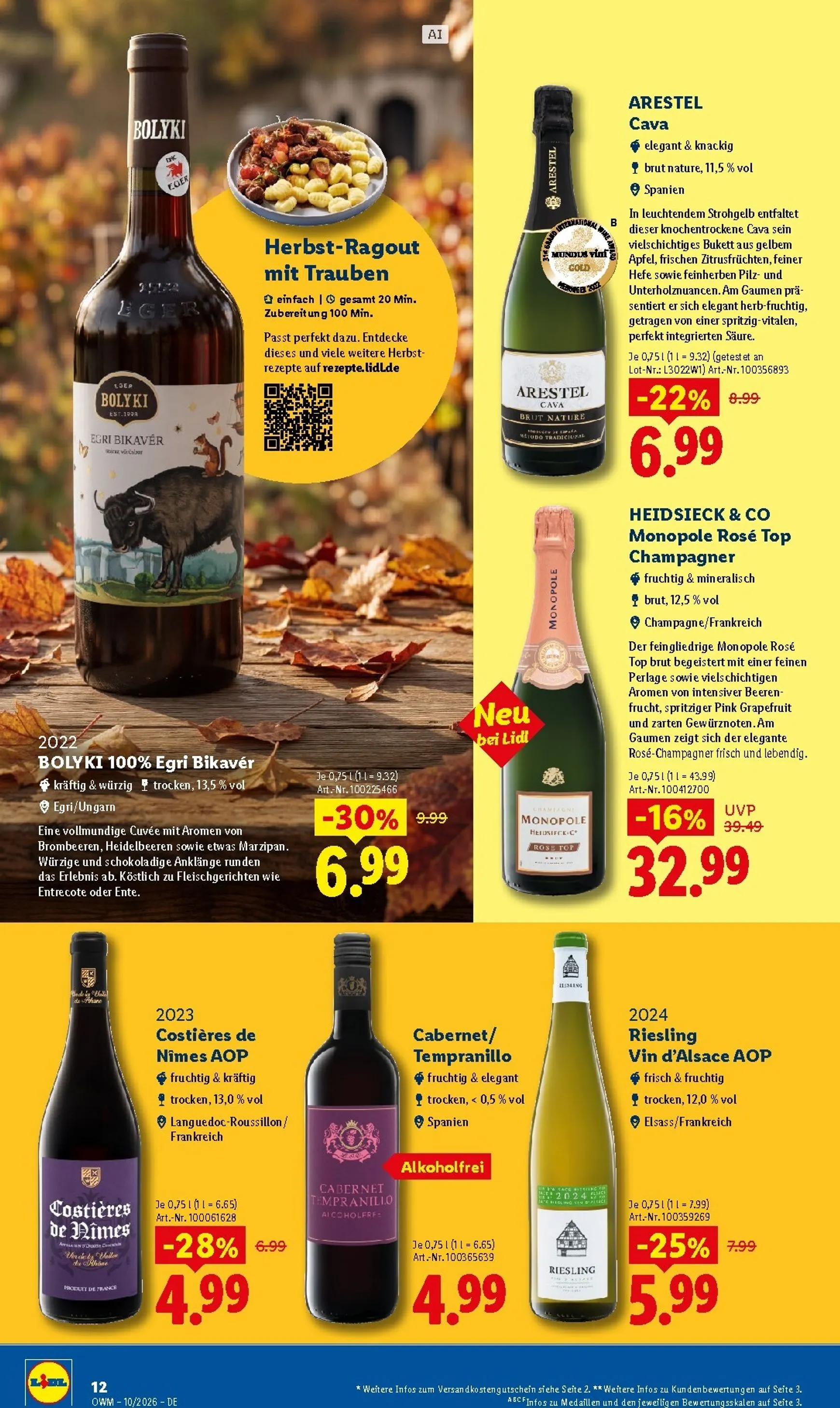 Lidl - Wein & Spirituosen Prospekt – von Donnerstag 01.10.2026 bis Samstag 31.10.2026 von 1. Oktober bis 31. Oktober 2026 - Prospekt seite 12