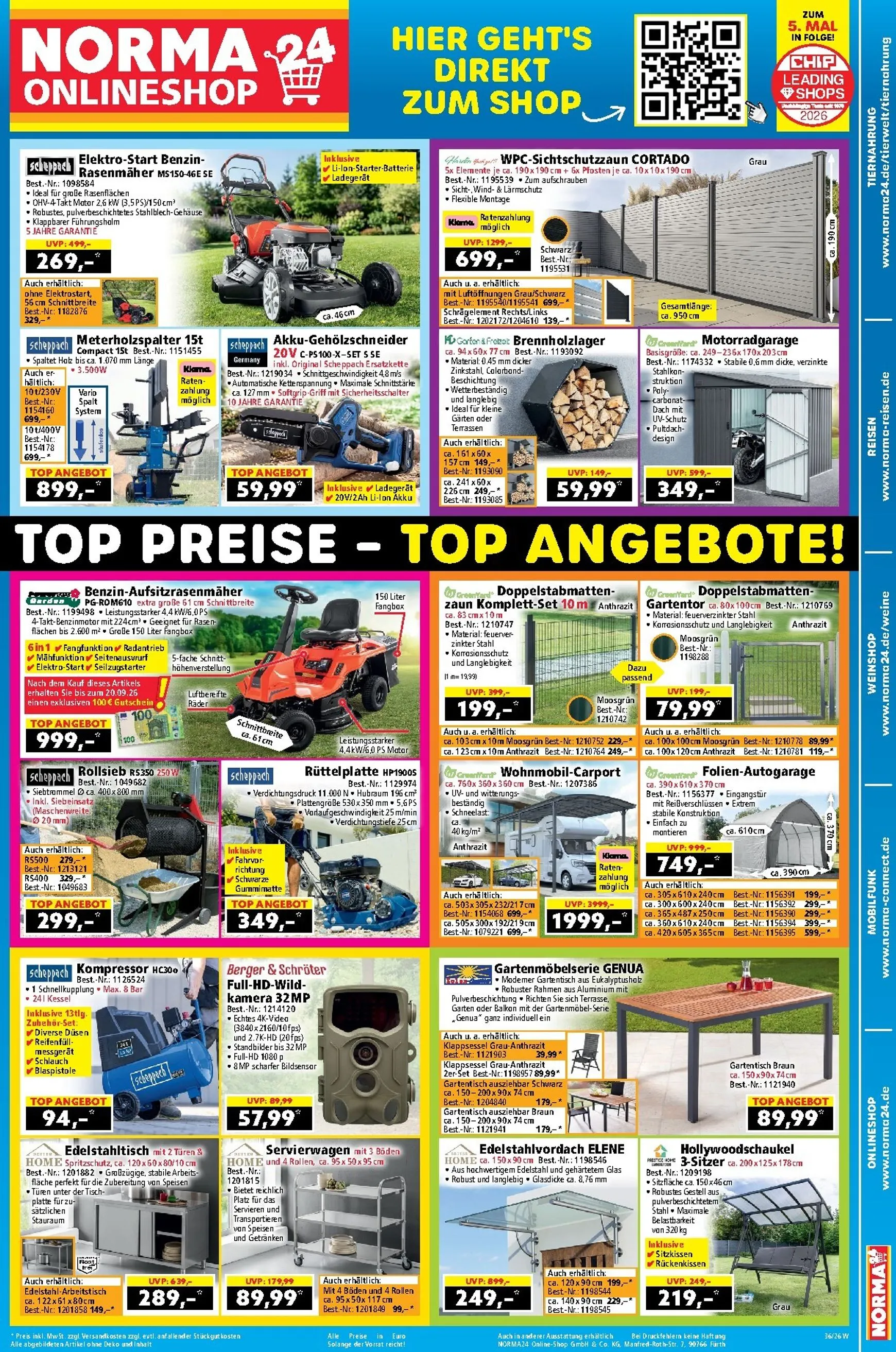 Norma24 - Onlineshop Prospekt nächste Woche – von Montag 31.08.2026 bis Sonntag 06.09.2026 von 31. August bis 6. September 2026 - Prospekt seite 1