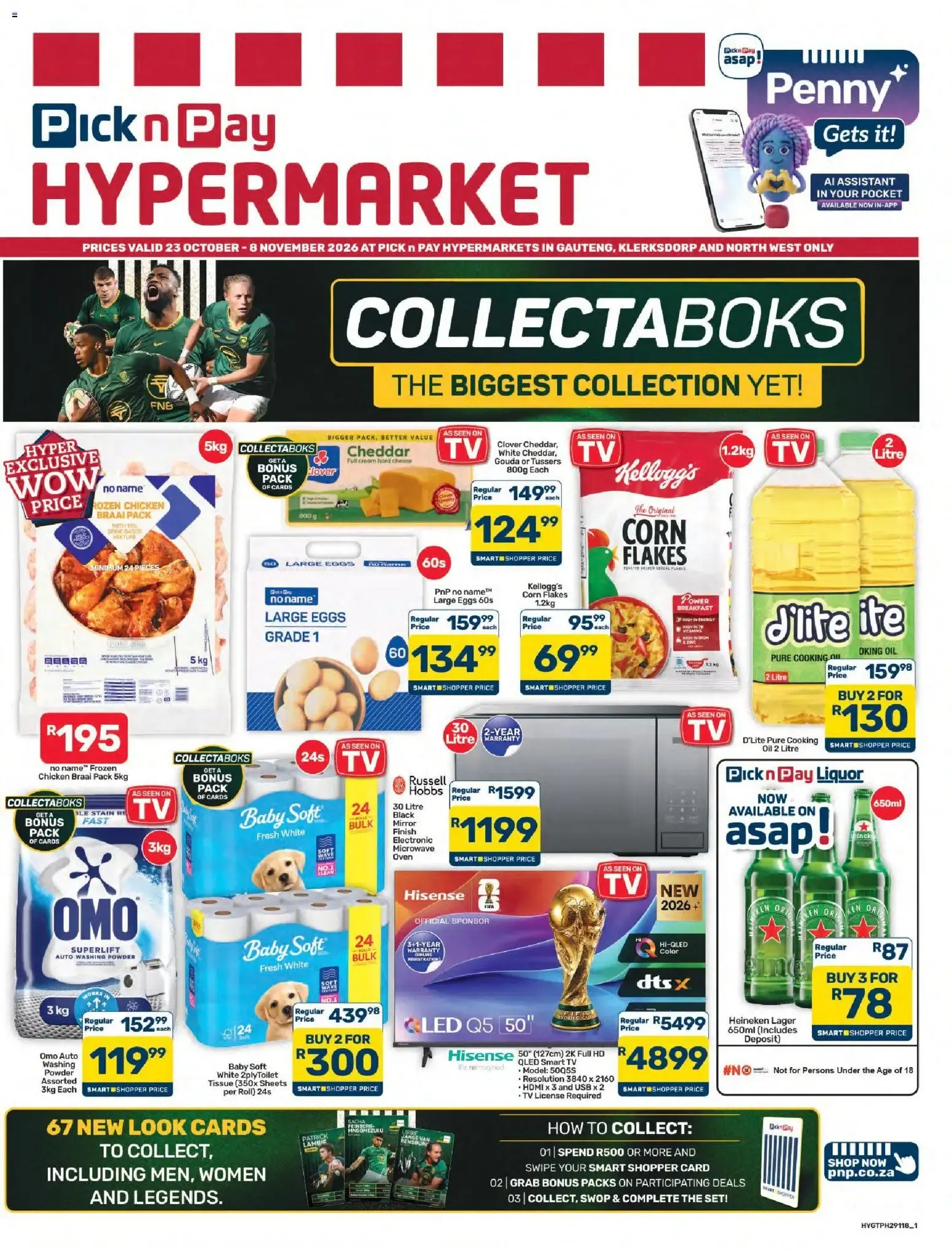 Pick n Pay Inland Provinces - Hypermarket Specials (23/10/2026 - 08/11/2026) Online from 23 October to 8 November 2026 - Catalogue Page 1