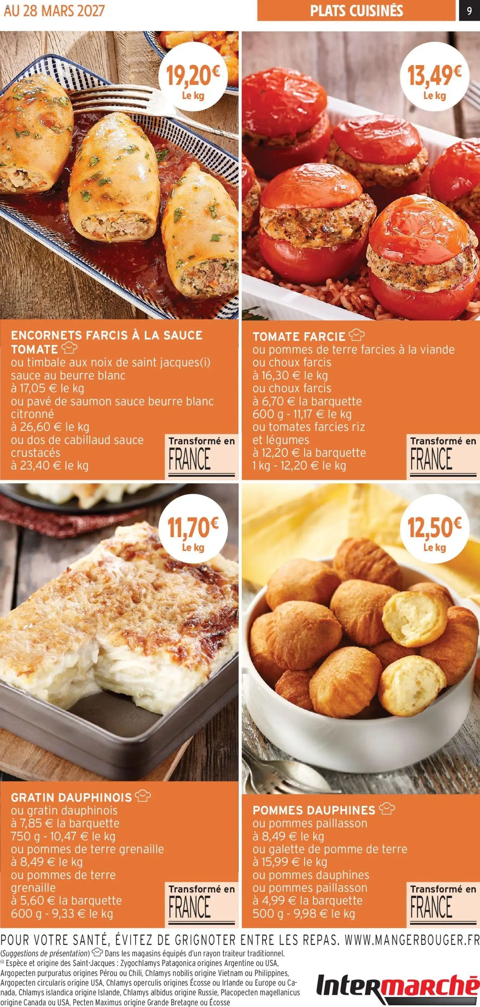 Intermarché - Les menus traiteur automne/hiver à partir du 06/10/2026 - promo en ligne du 6 octobre au 28 mars 2027 - Catalogue page 9