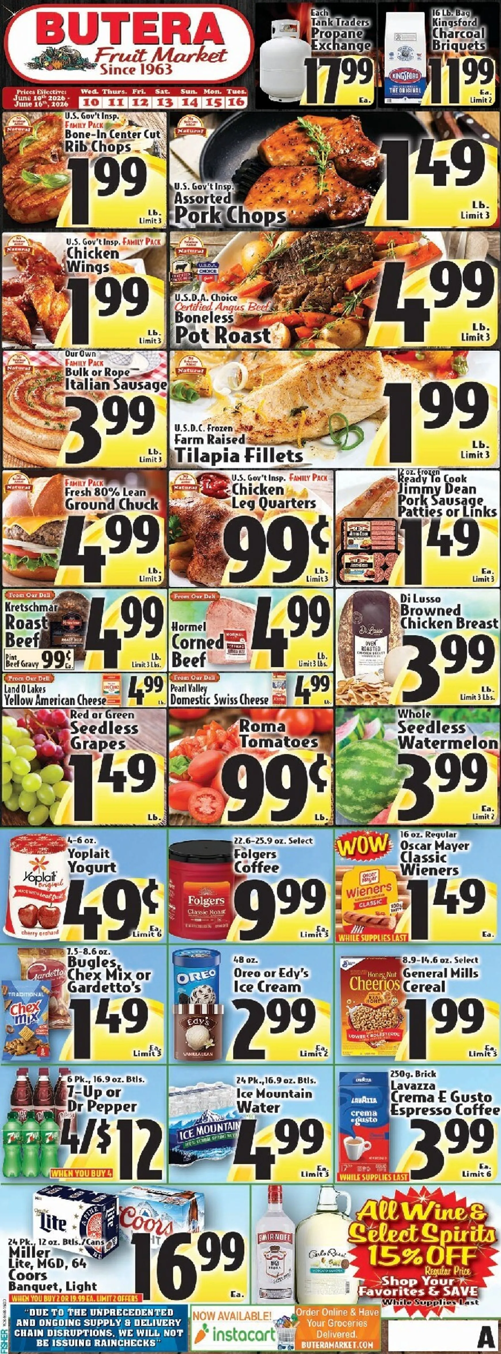 Current Butera Market leaflet valid from Wednesday 06/10/2026 to Tuesday 06/16/2026