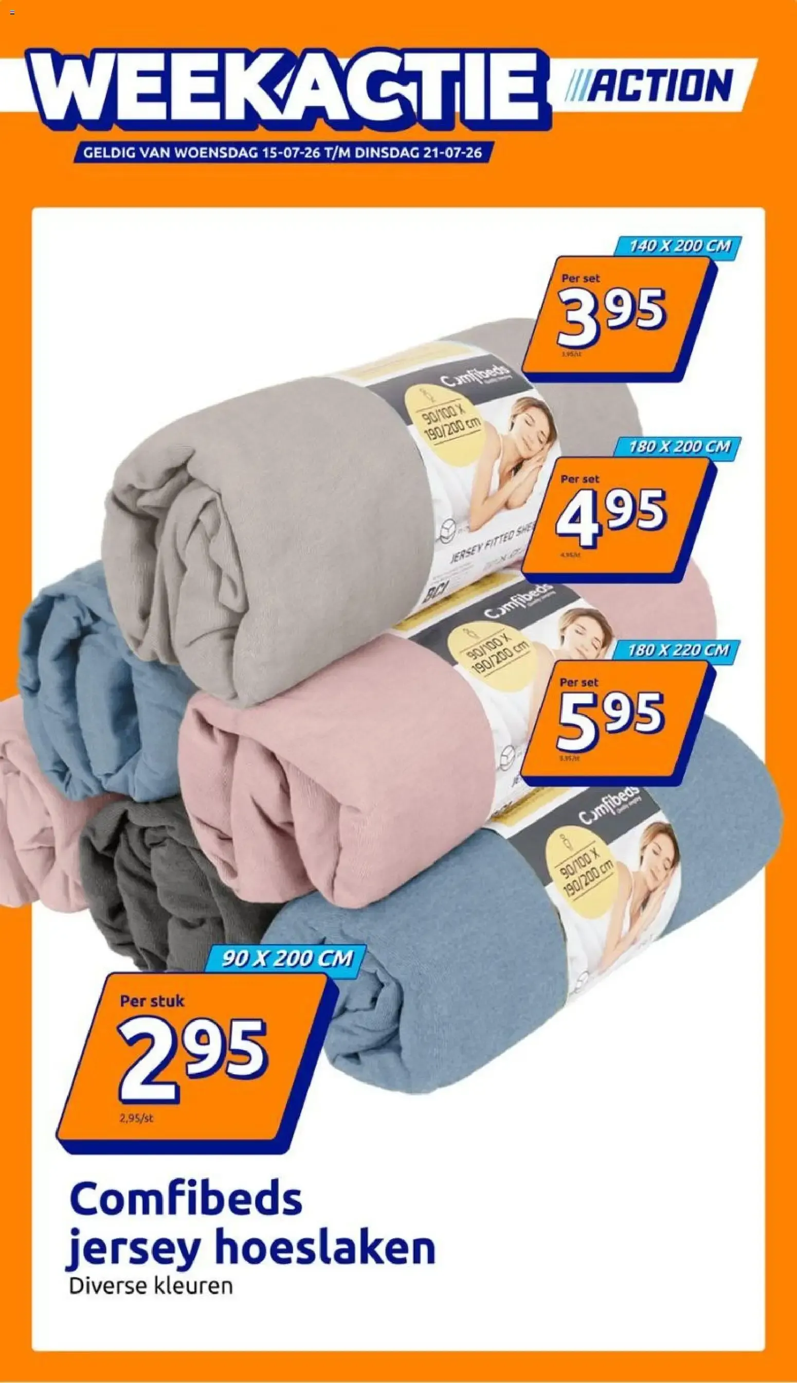Action Weekactie: Comfibeds jersey hoeslaken van 15 juli tot 21 juli 2026 - Folder pagina 1