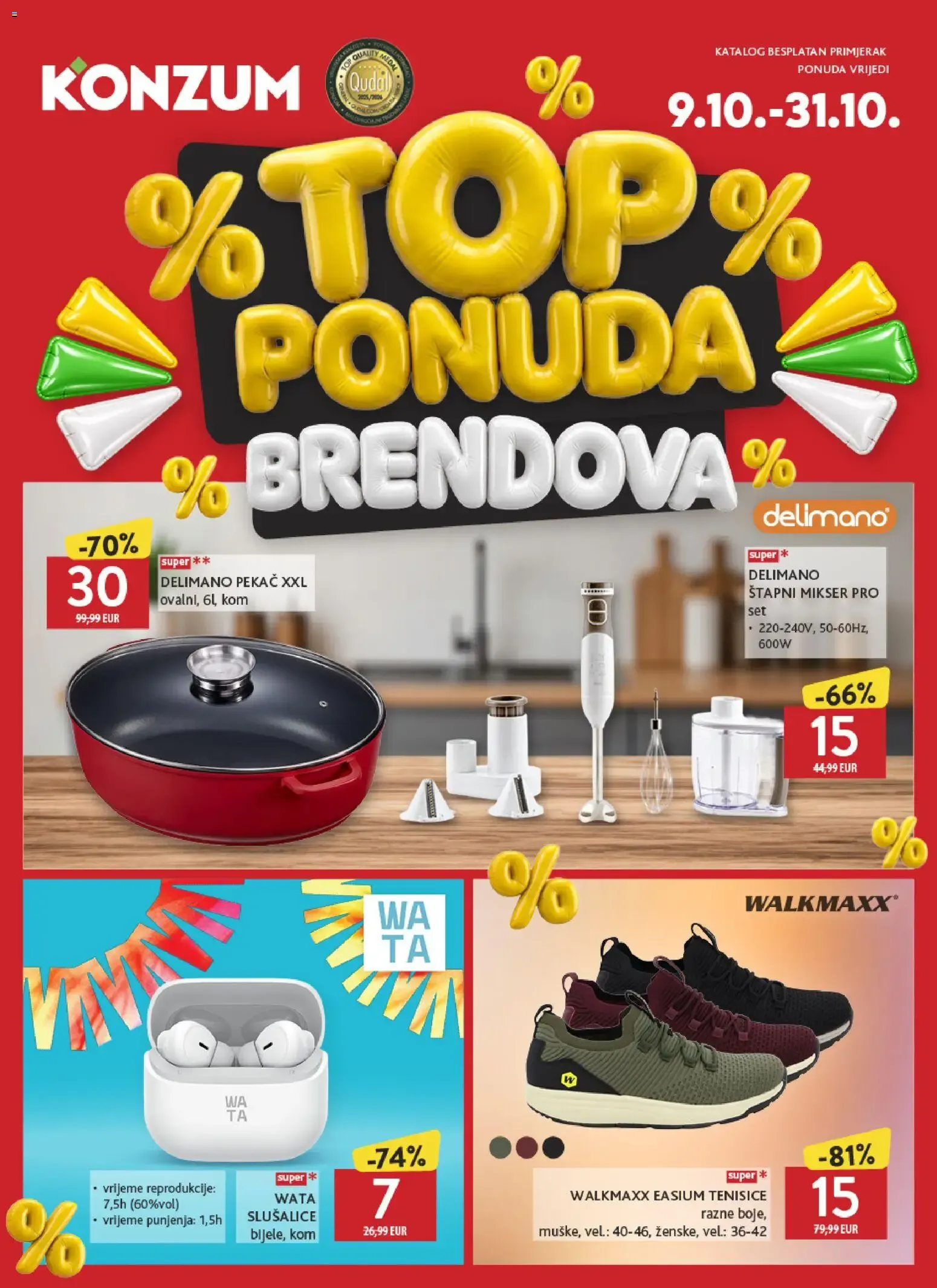 Katalog Konzum Top Ponuda Brendova novi od 09.10.2026 na listanje > letak digitalni od 9. listopada do 31. listopada 2026. - Pregled Stranica 1