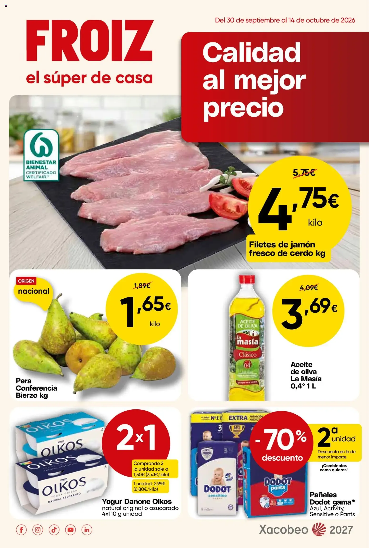 Catálogo de Froiz folleto del 30/09/2026 | Ofertas 30 de septiembre al 14 de octubre 2026 - Página 1