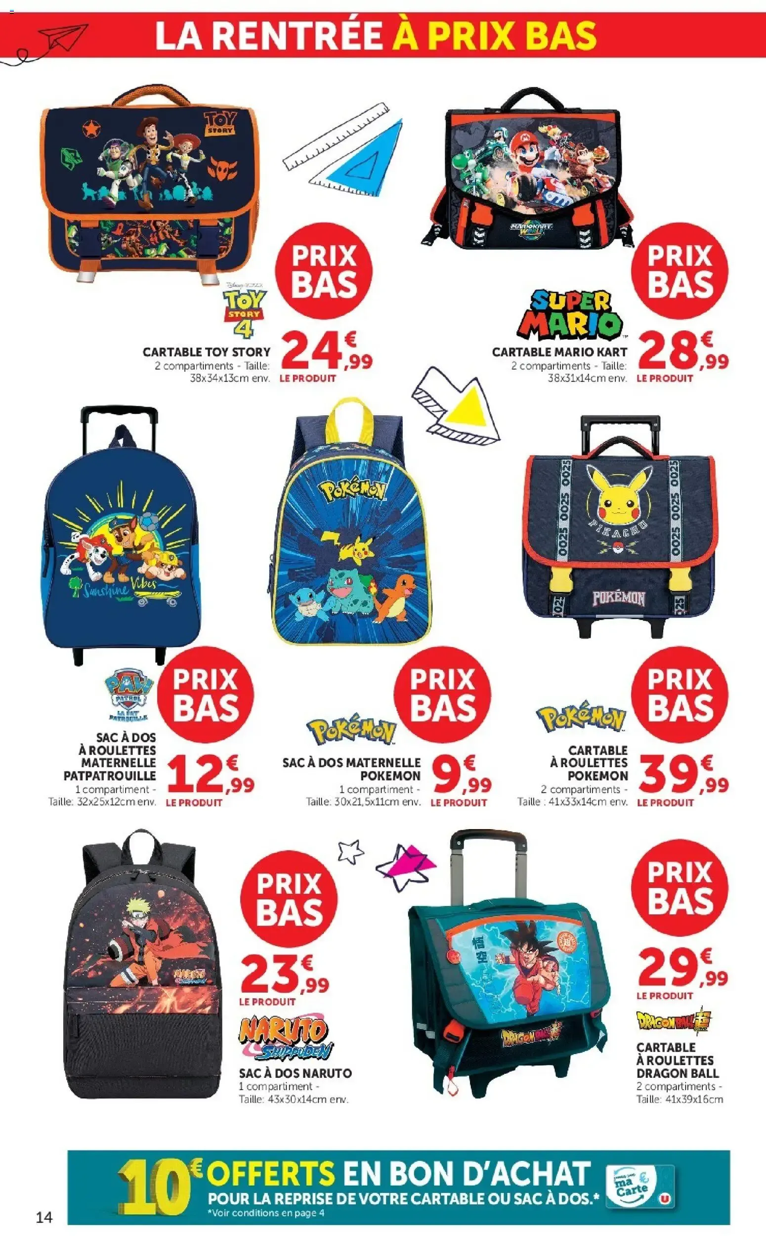 Hyper U - La rentrée à prix bas à partir du 15/07/2026 - promo en ligne du 15 juillet au 9 août 2026 - Catalogue page 14