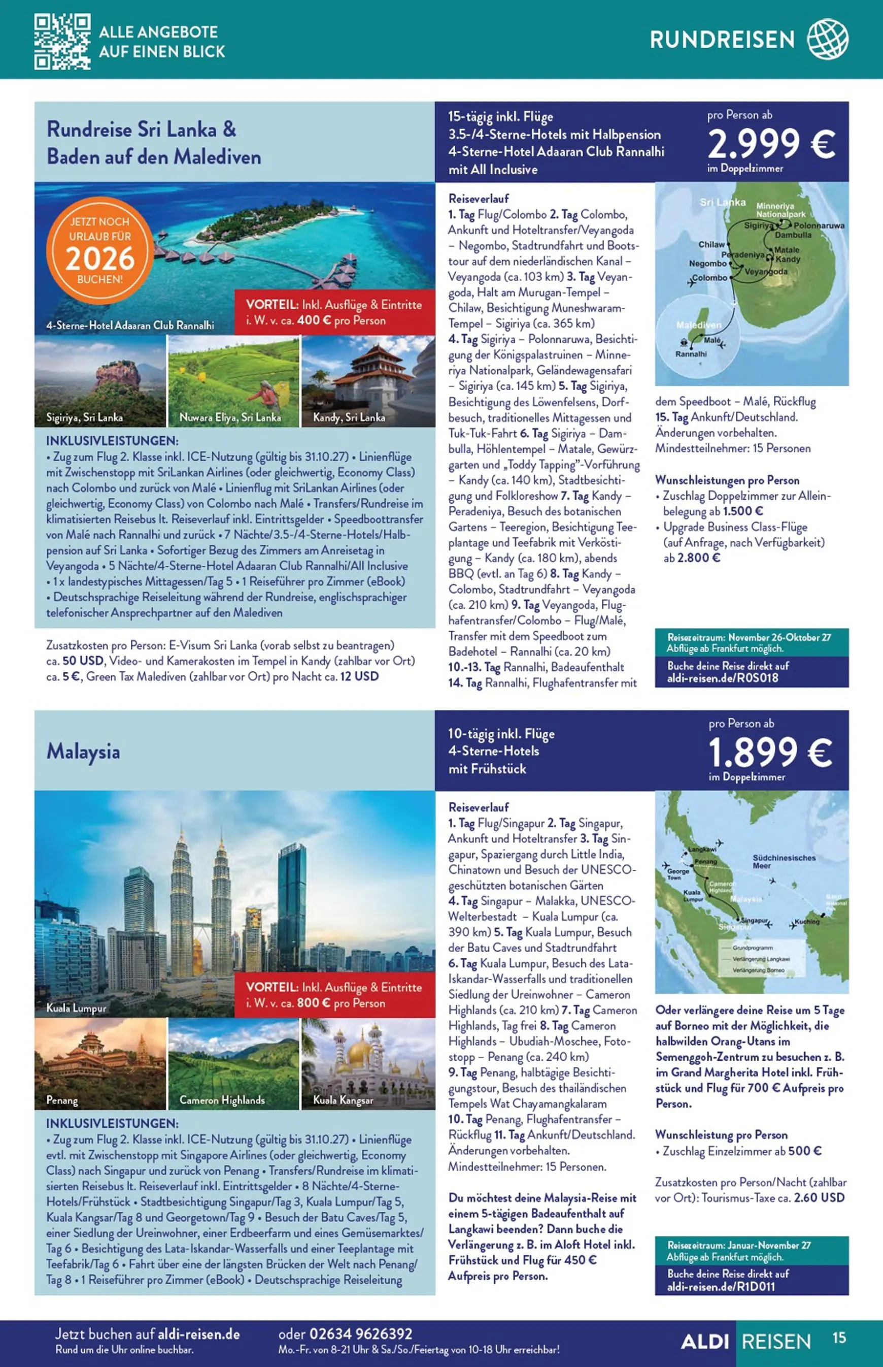ALDI REISEN - Die Welt Entdecken! (Ausgabe August) von 3. August bis 31. August 2026 - Prospekt seite 15
