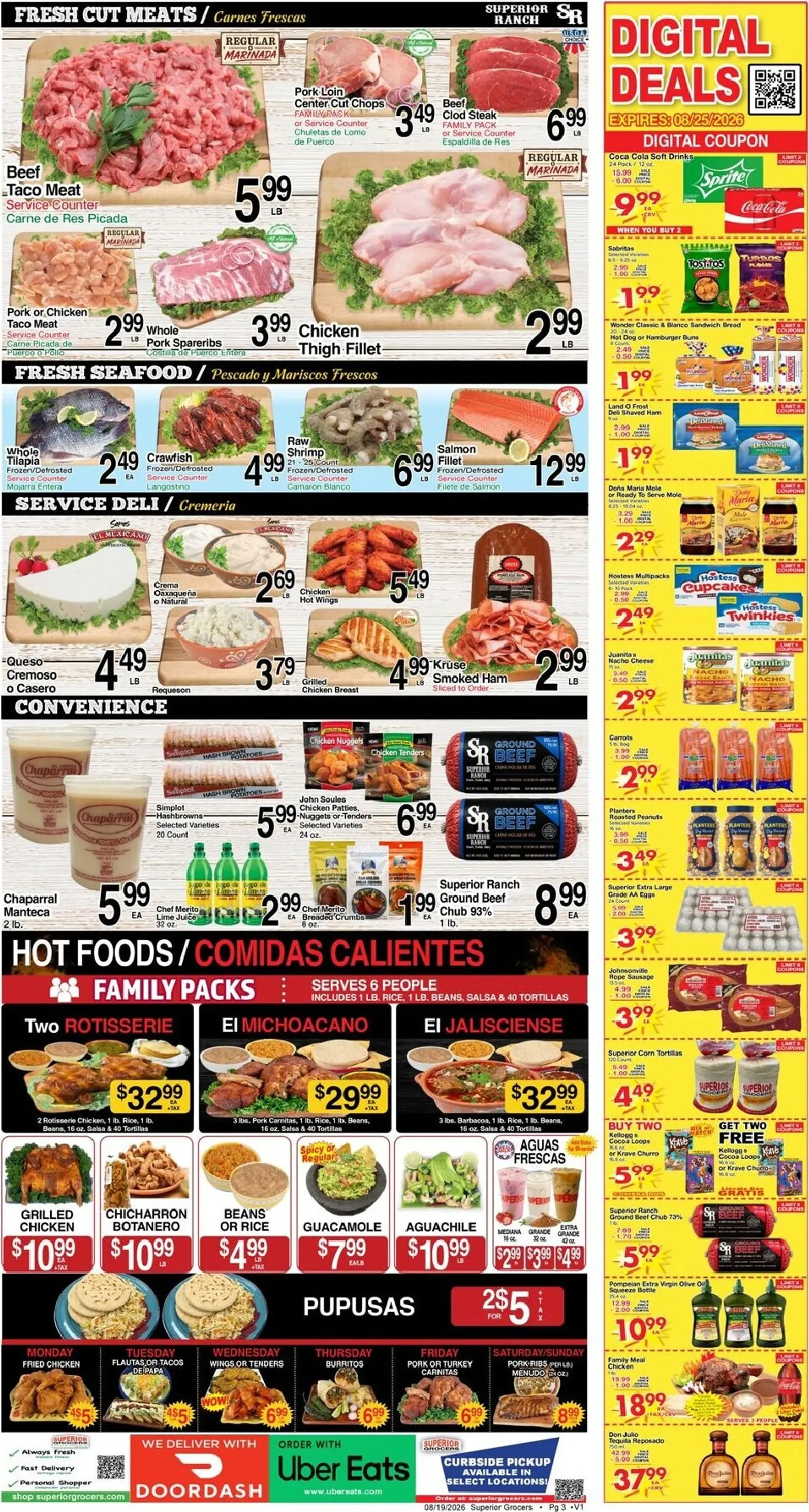 Weekly promotion Current Superior Grocers leaflet valid from Wednesday 08/19/2026 to Tuesday 08/25/2026 spanning from August 19 to August 25 2026 - Page 3 for Catalogue 365