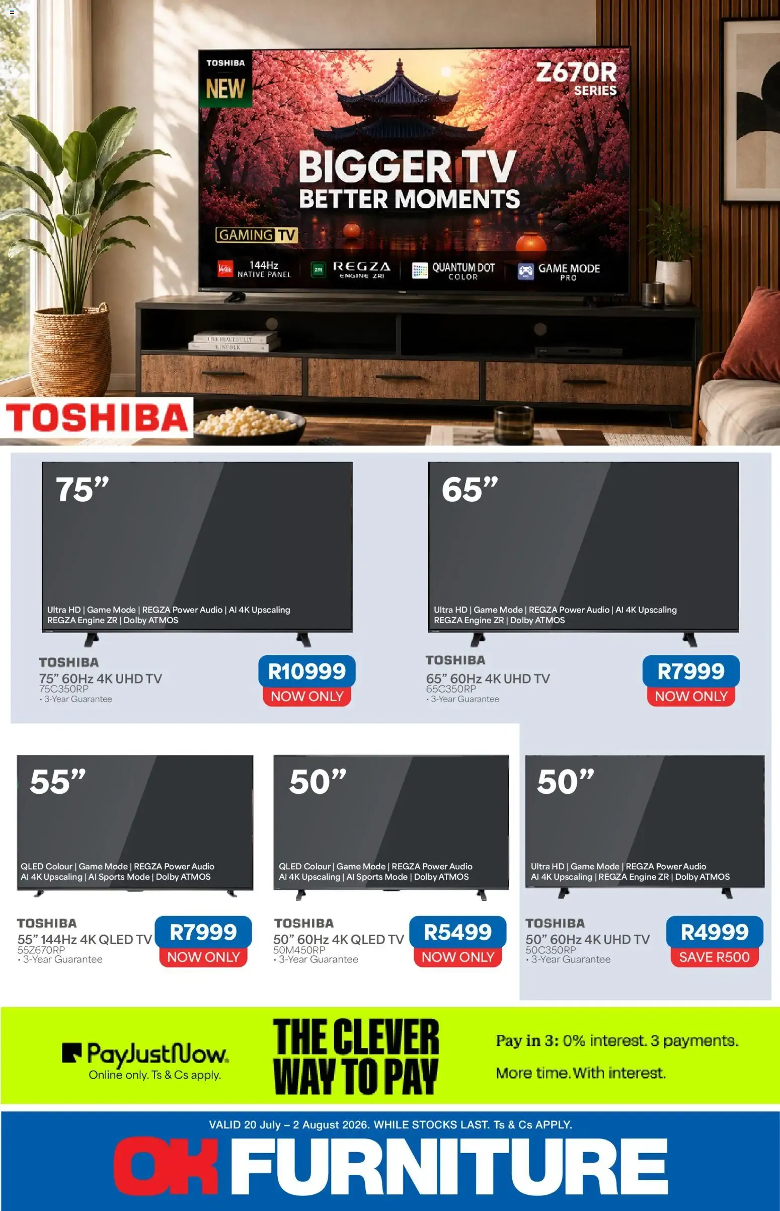 OK Furniture - Toshiba (20/07/2026 - 02/08/2026) Online from 20 July to 2 August 2026 - Catalogue Page 1
