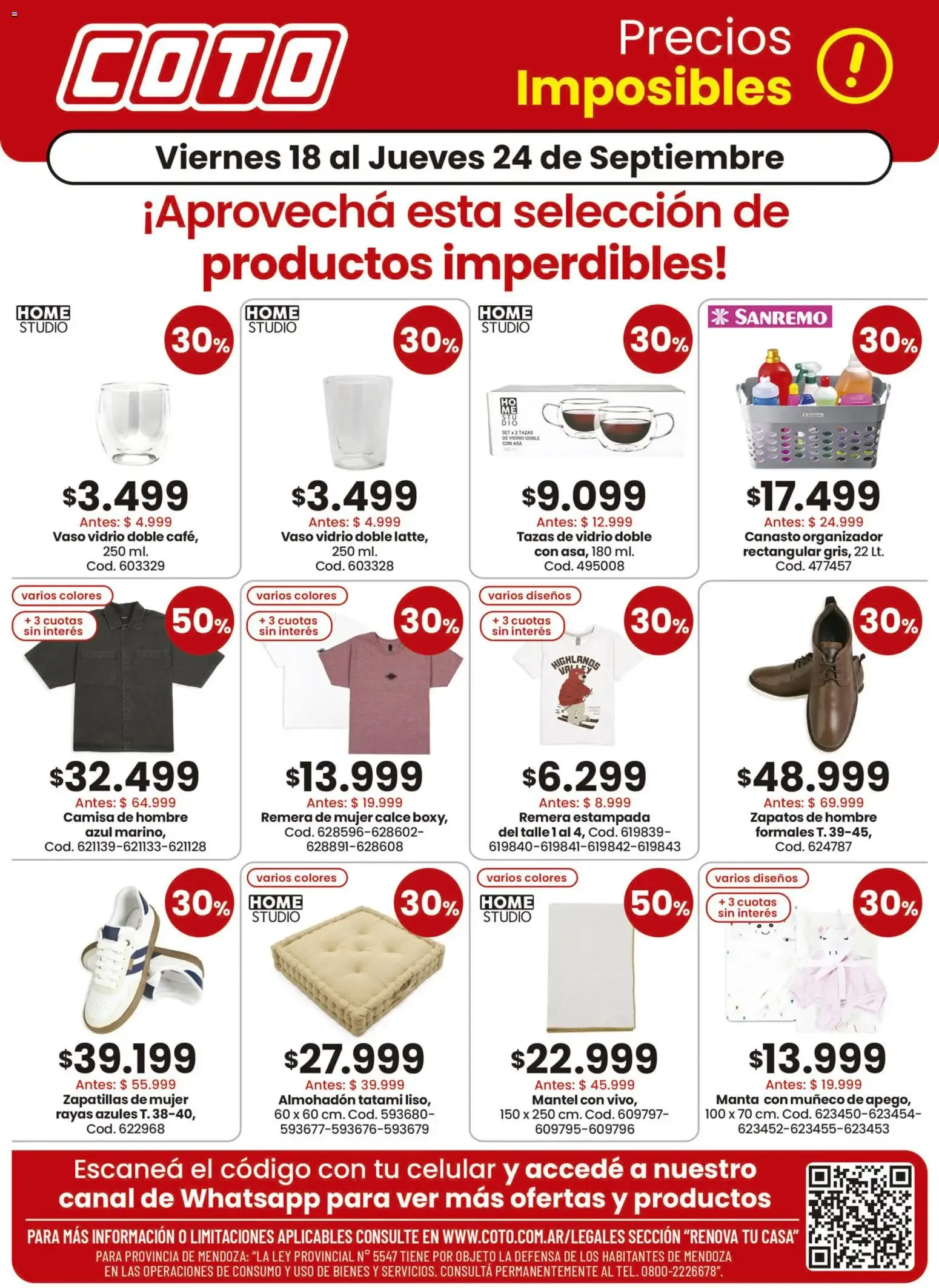 Ofertas de Coto - Precios Imposibles! ¡Aprovechá esta selección de productos imperdibles! 18 de septiembre al 24 de septiembre 2026 - Página 1 del catálogo