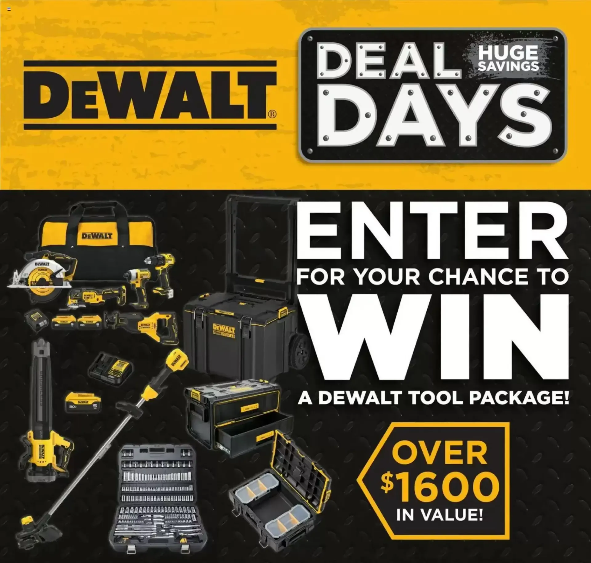 Weekly ad DeWalt Deal Days - Gana un Paquete de Herramientas from August 17 to August 23 2026 - Page 1