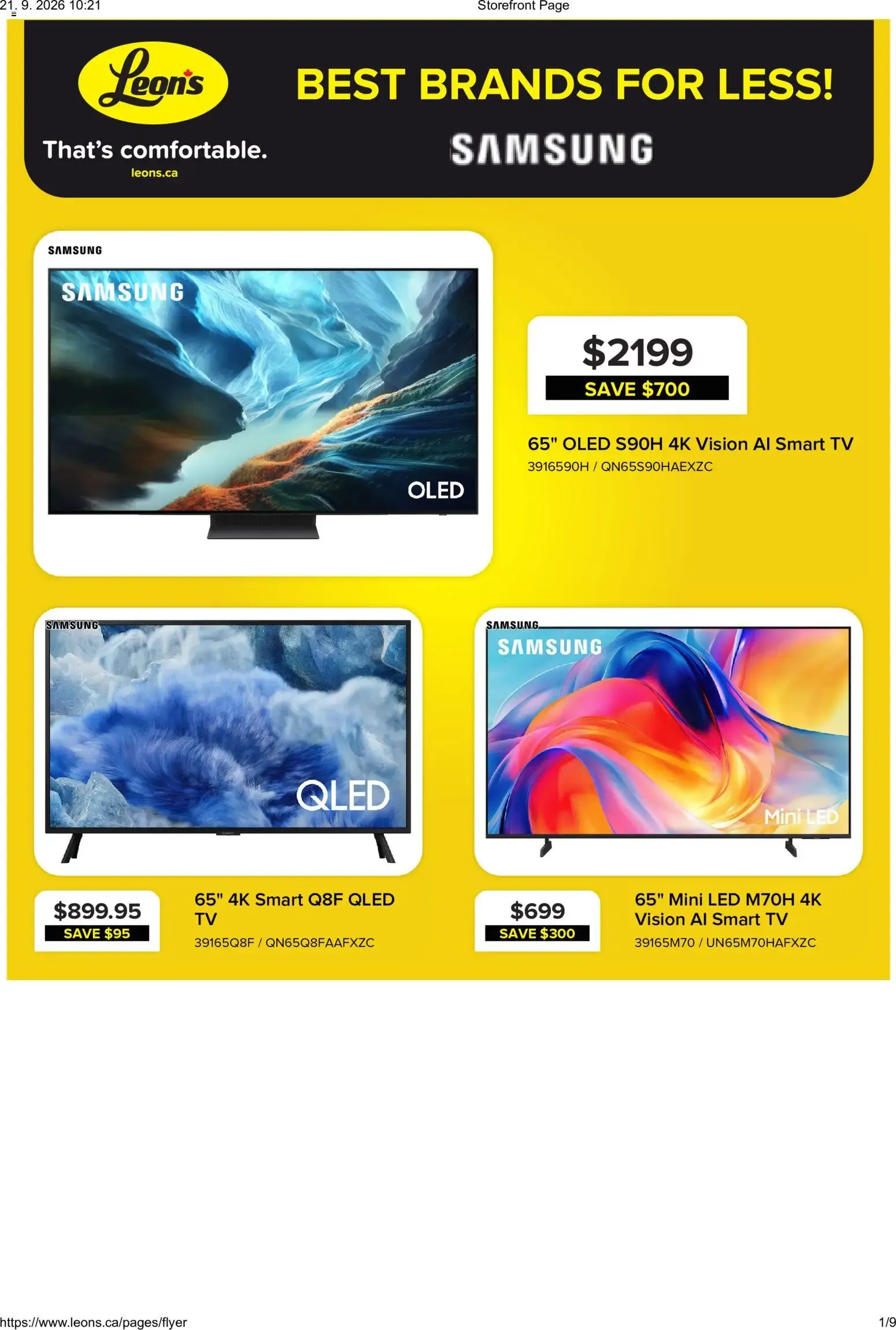 Leon's flyer - BBFL Electronics from Sep 17, 2026 > weekly specials & deals from September 17 to September 23 2026 - flyer page 1