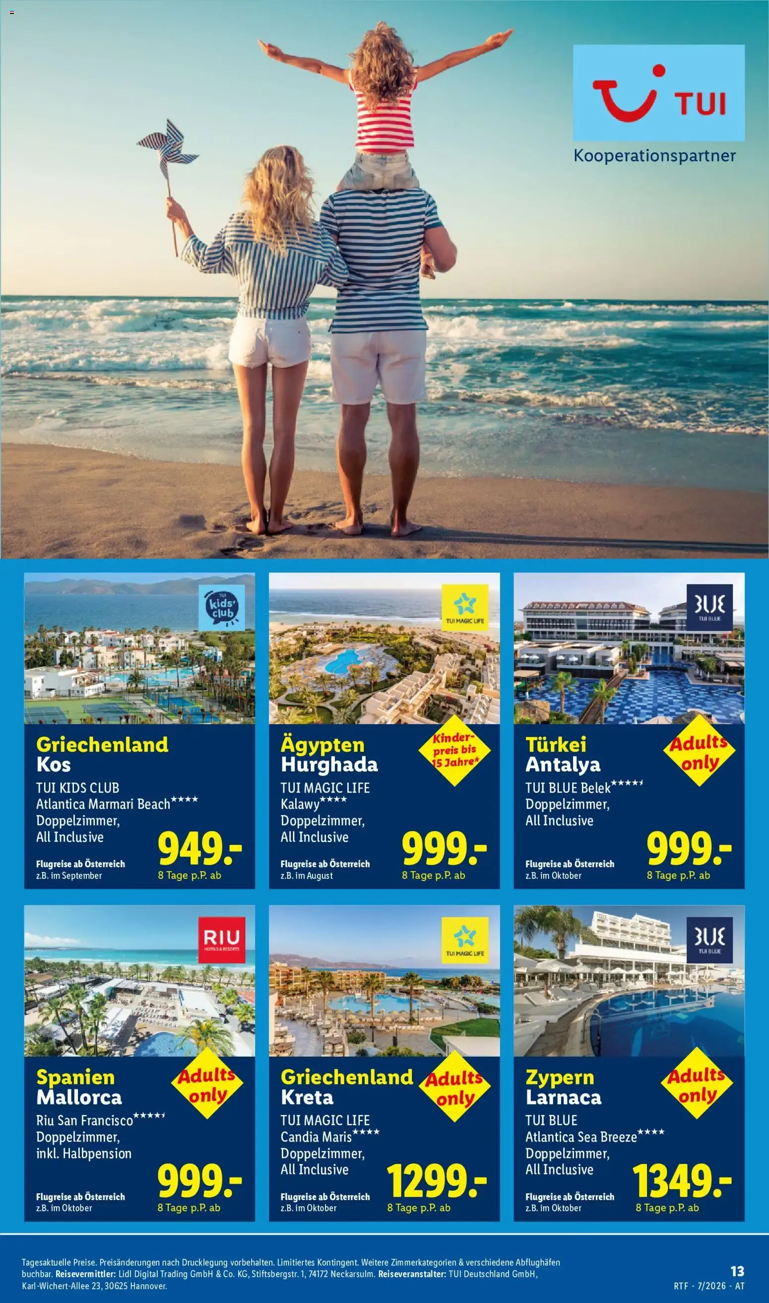 Lidl Juli/August Reise - Highlights ab 15.07.2026 - Angebote ab donnerstag von 15. Juli bis 15. August 2026 - Flugblätt seite  13