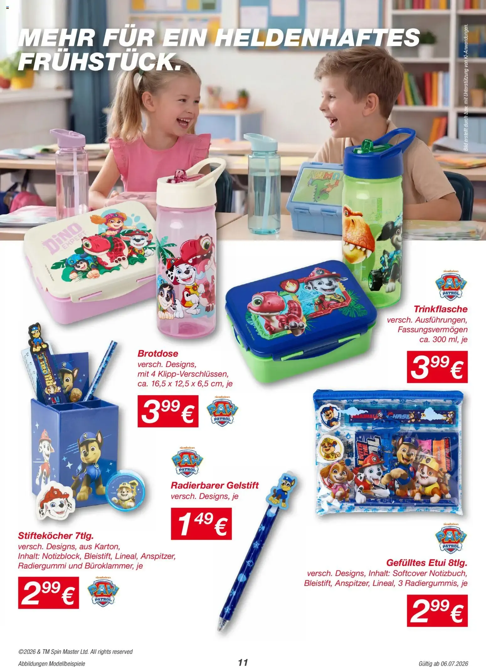 Kleine Helden werden gross - Paw Patrol Artikel von 6. Juli bis 10. August 2026 - Prospekt seite 11