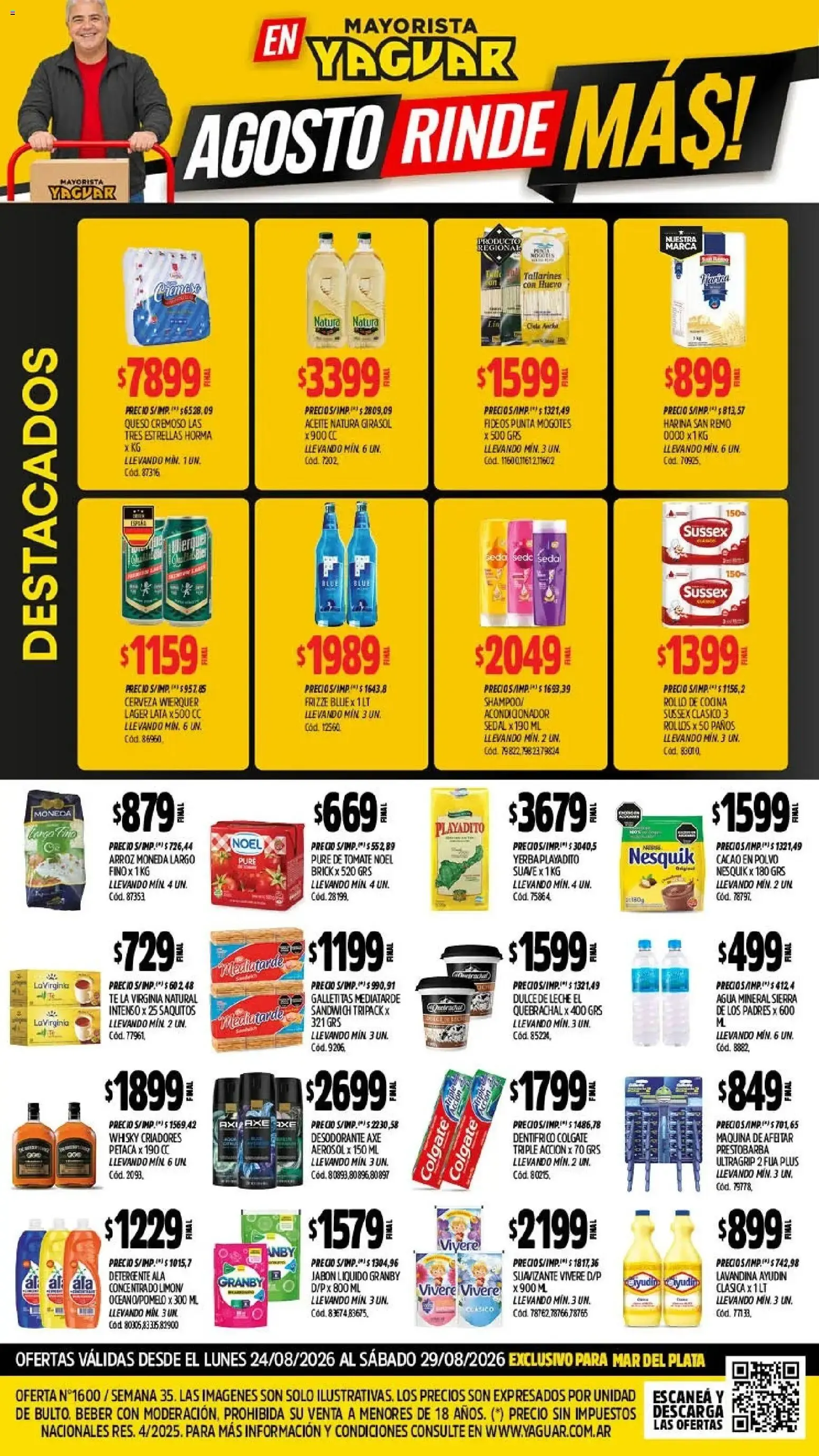 Ofertas de Yaguar - Oferta Semanal Mar del Plata del 24/08/2026 - 29/08/2026 24 de agosto al 29 de agosto 2026 - Página 1 del catálogo