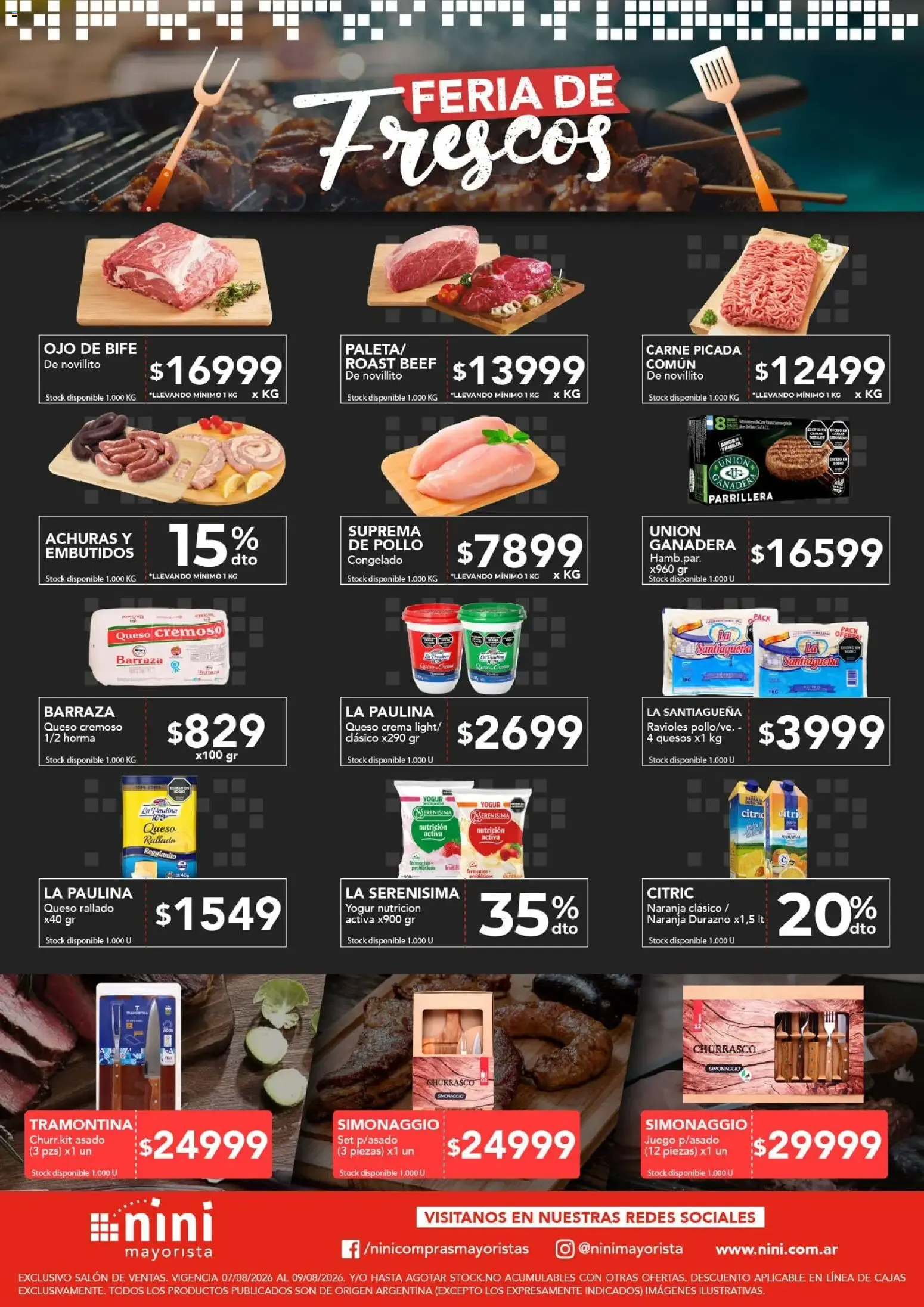 Ofertas de NINI Mayorista Frescos del 07/08/2026 - 09/08/2026 7 de agosto al 9 de agosto 2026 - Página 1 del catálogo