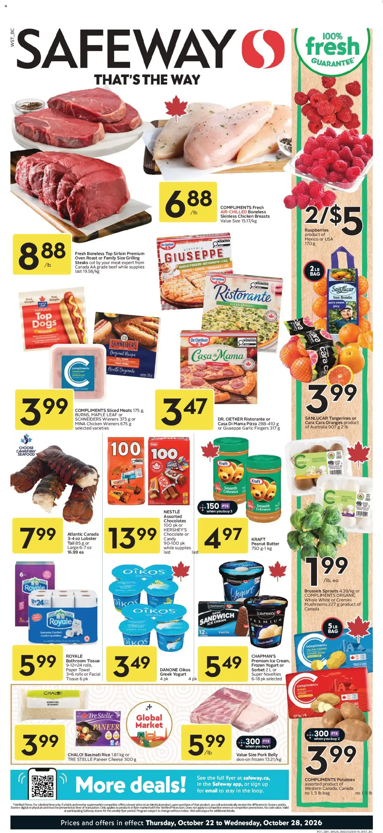 Safeway weekly flyer / circulaire from Oct 22, 2026 > weekly specials & deals from October 22 to October 28 2026 - flyer page 1