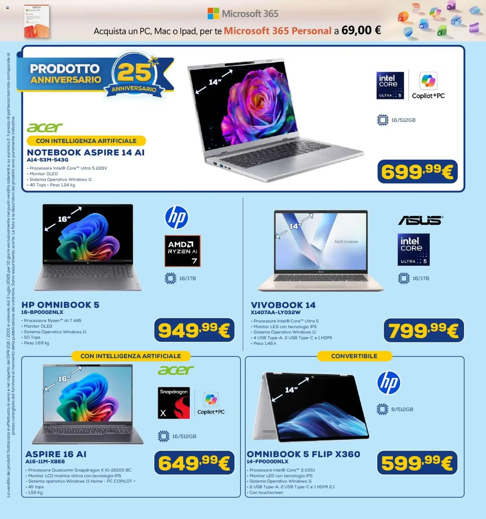 Euronics SOTTO COSTO - Dal 3 al 12 Luglio da 3 luglio a 12 luglio di 2026 - Pagina del volantino 22
