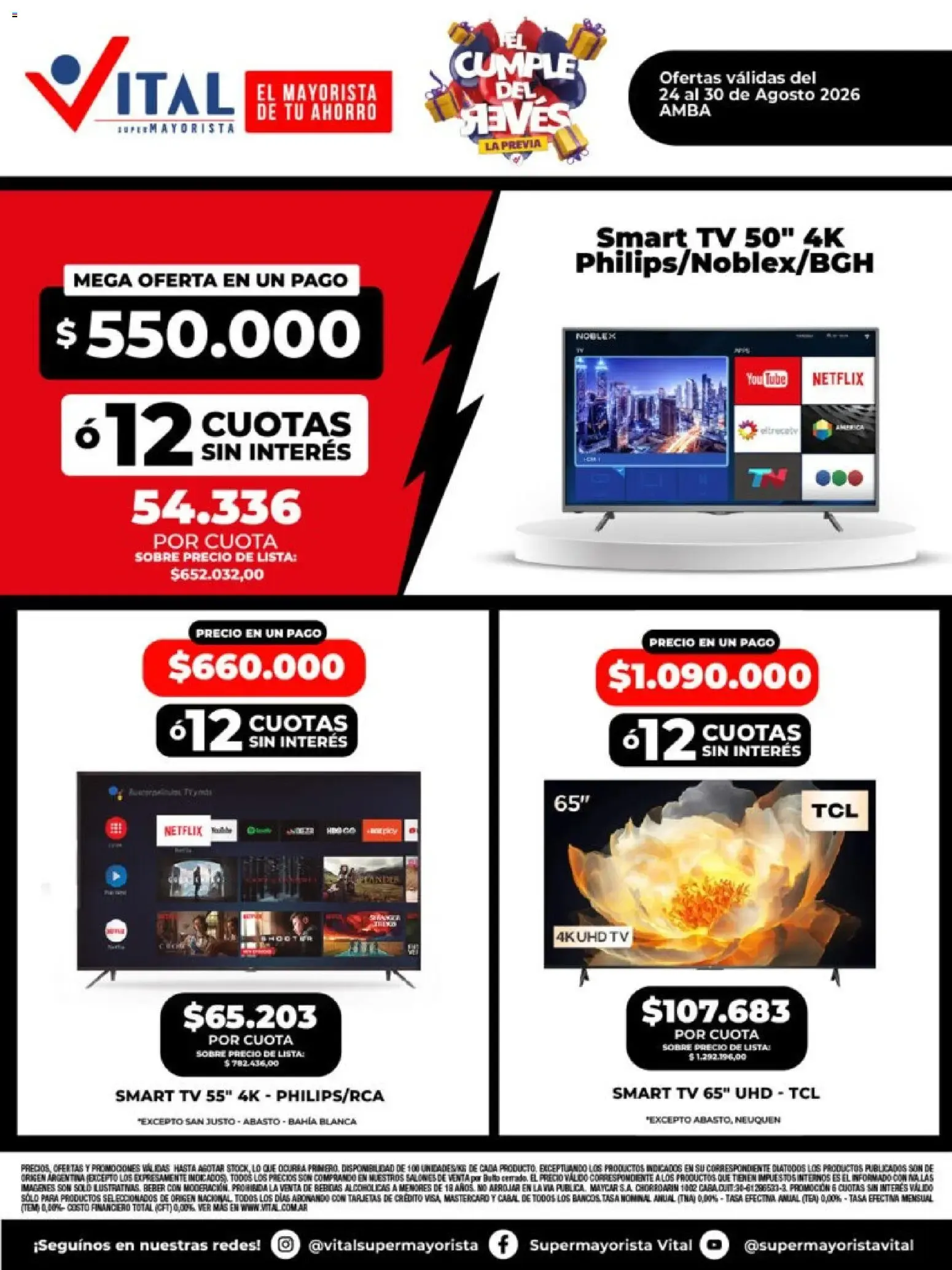 Ofertas de Vital Supermayorista - El Cumple del Revés La Previa 24 de agosto al 30 de agosto 2026 - Página 1 del catálogo