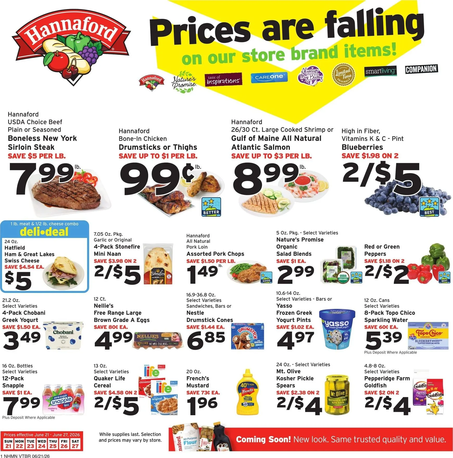 Prices are falling on our store brand items!