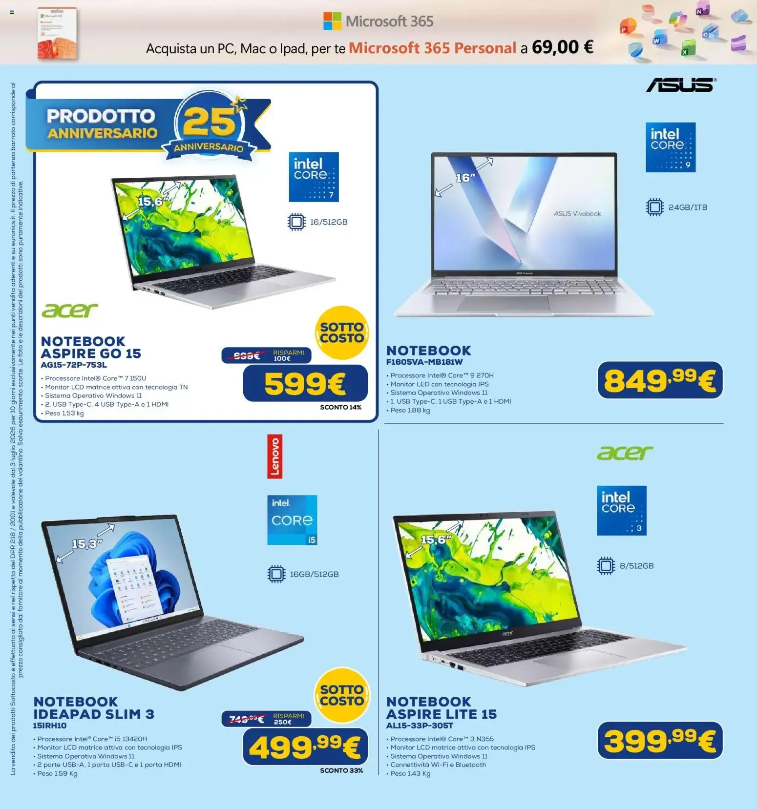 Euronics SOTTO COSTO - Dal 3 al 12 Luglio da 3 luglio a 12 luglio di 2026 - Pagina del volantino 23