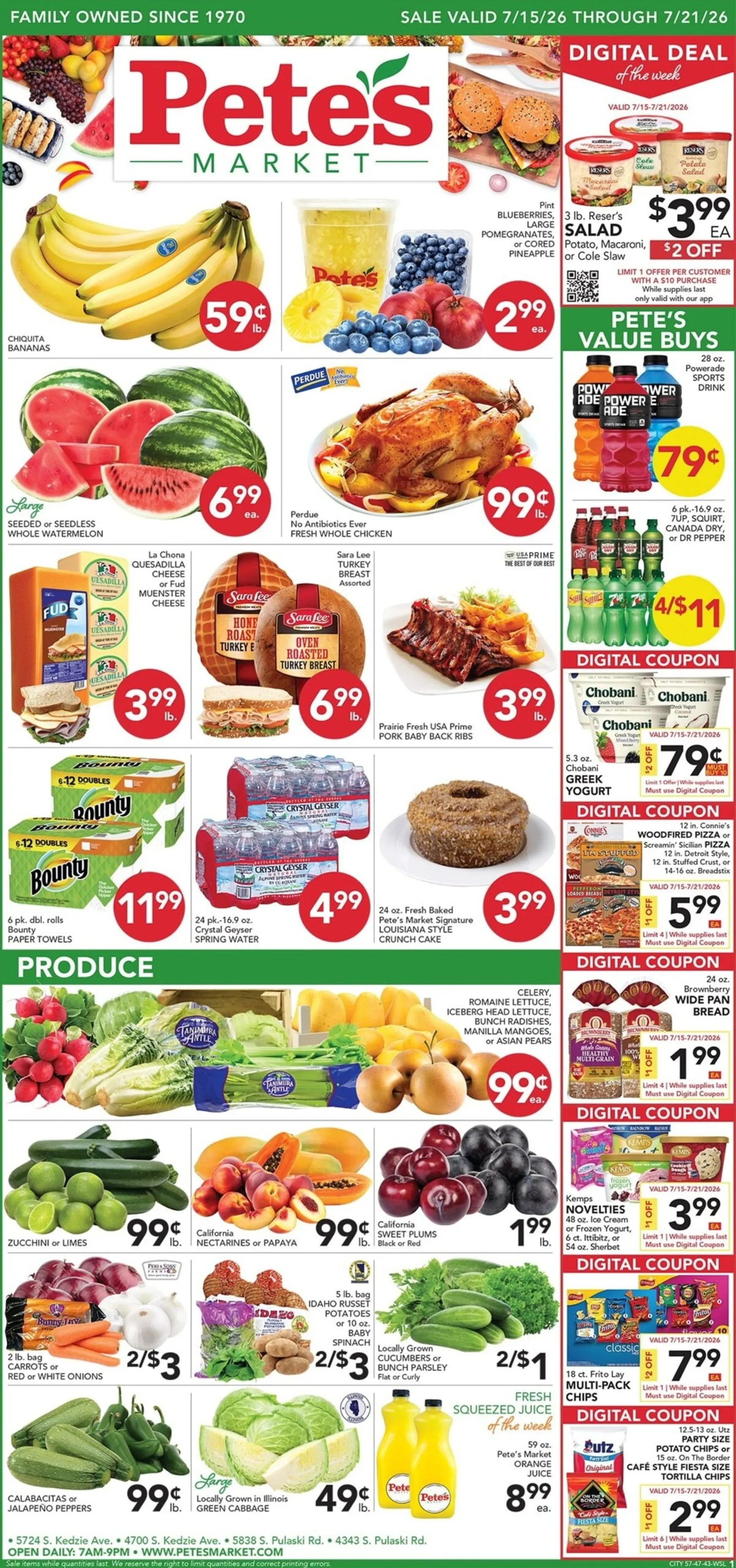 Weekly ad Current Pete's Fresh Market - 57th & Kedzie leaflet valid from Wednesday 07/15/2026 to Tuesday 07/21/2026 from July 15 to July 21 2026 - Page 1