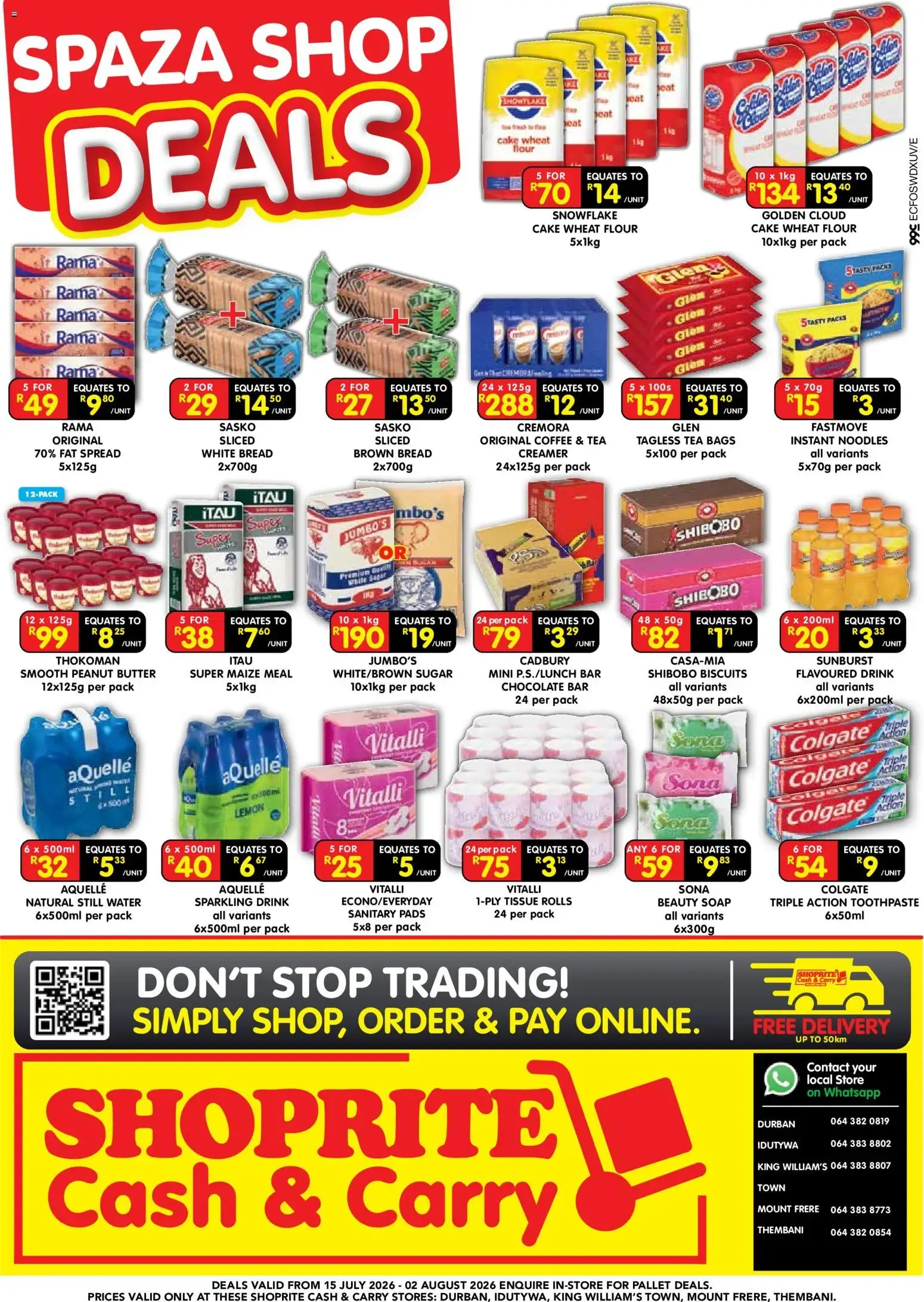 Shoprite - Eastern Cape - Cash & Carry Spaza Shop Deals Exclusive (15/07/2026 - 02/08/2026) → Online Catalogue from 15 July to 2 August 2026 - Catalogue Page 1