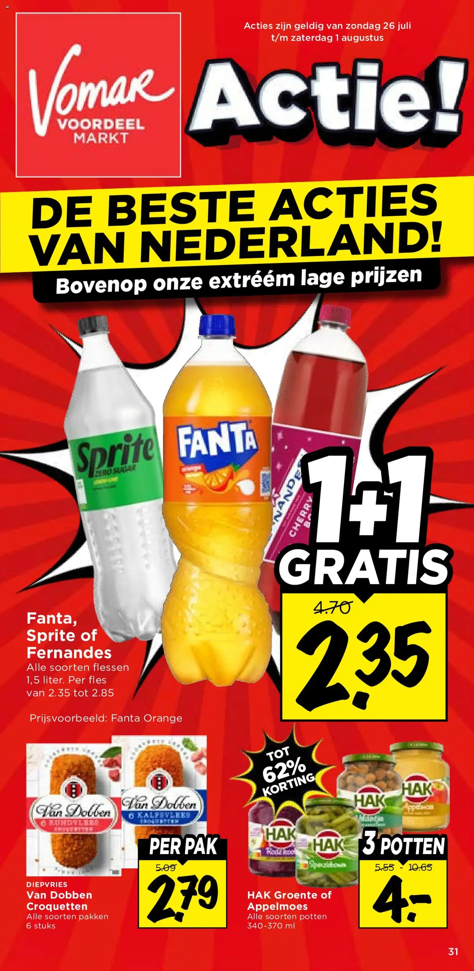 Vomar folder vanaf 26-07-2026 // volgende, deze week van 26 juli tot 1 augustus 2026 - Folder pagina 1