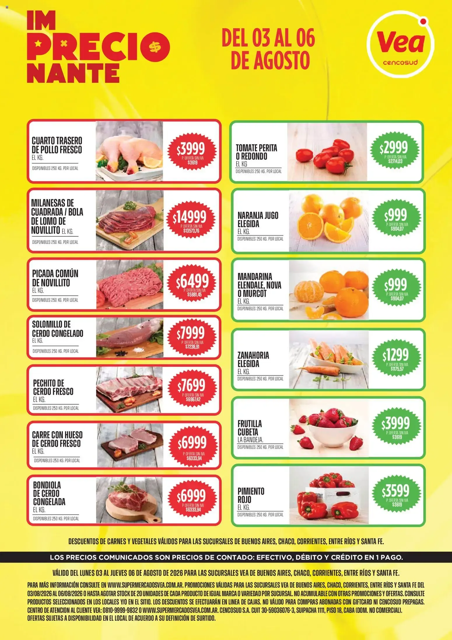 Ofertas de Vea - Volante Semanal | BA y Nea del 03/08/2026 - 06/08/2026 3 de agosto al 6 de agosto 2026 - Página 1 del catálogo