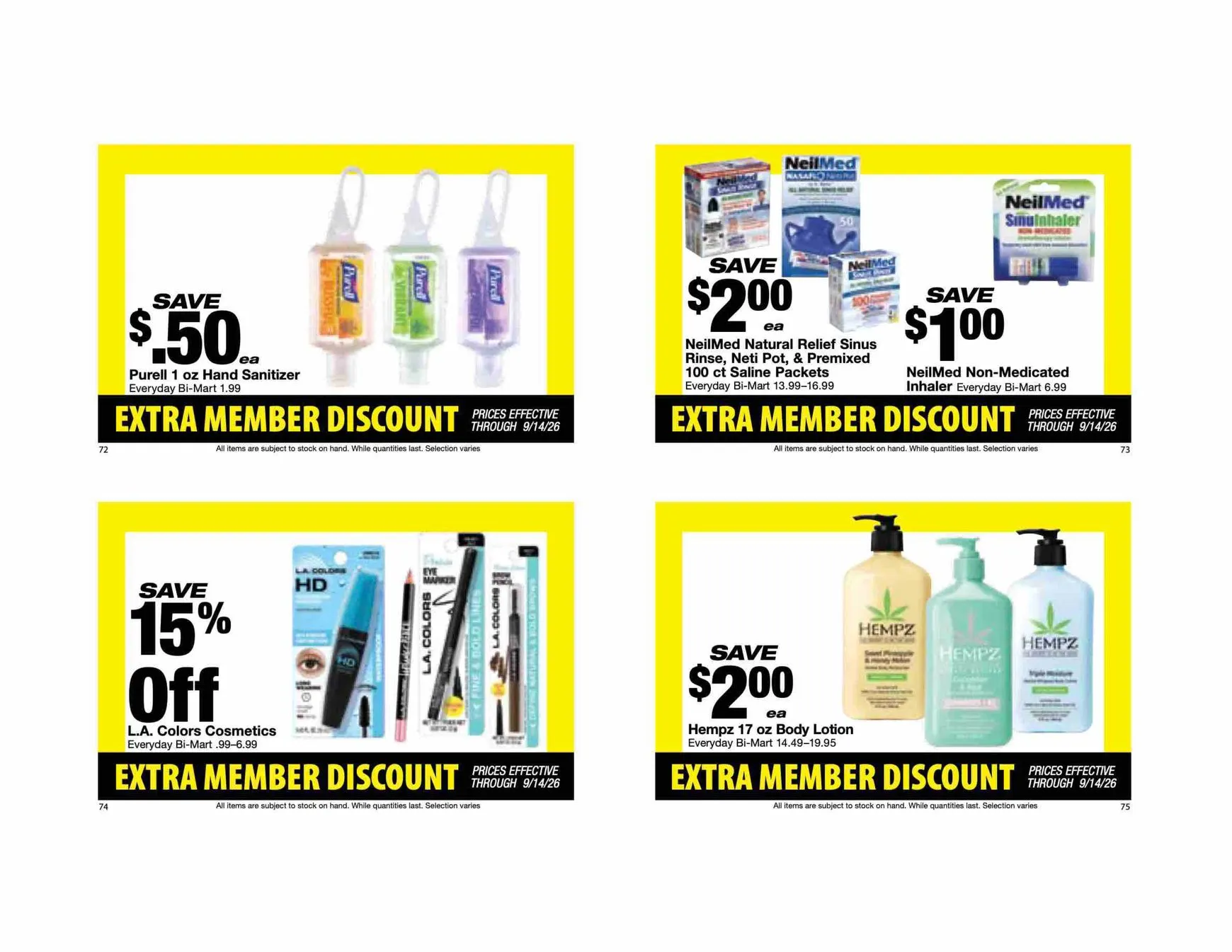 Weekly ad Current Bi-Mart - Extra member discount book leaflet valid from Tuesday 08/25/2026 to Monday 09/14/2026 from August 25 to September 14 2026 - Page 20